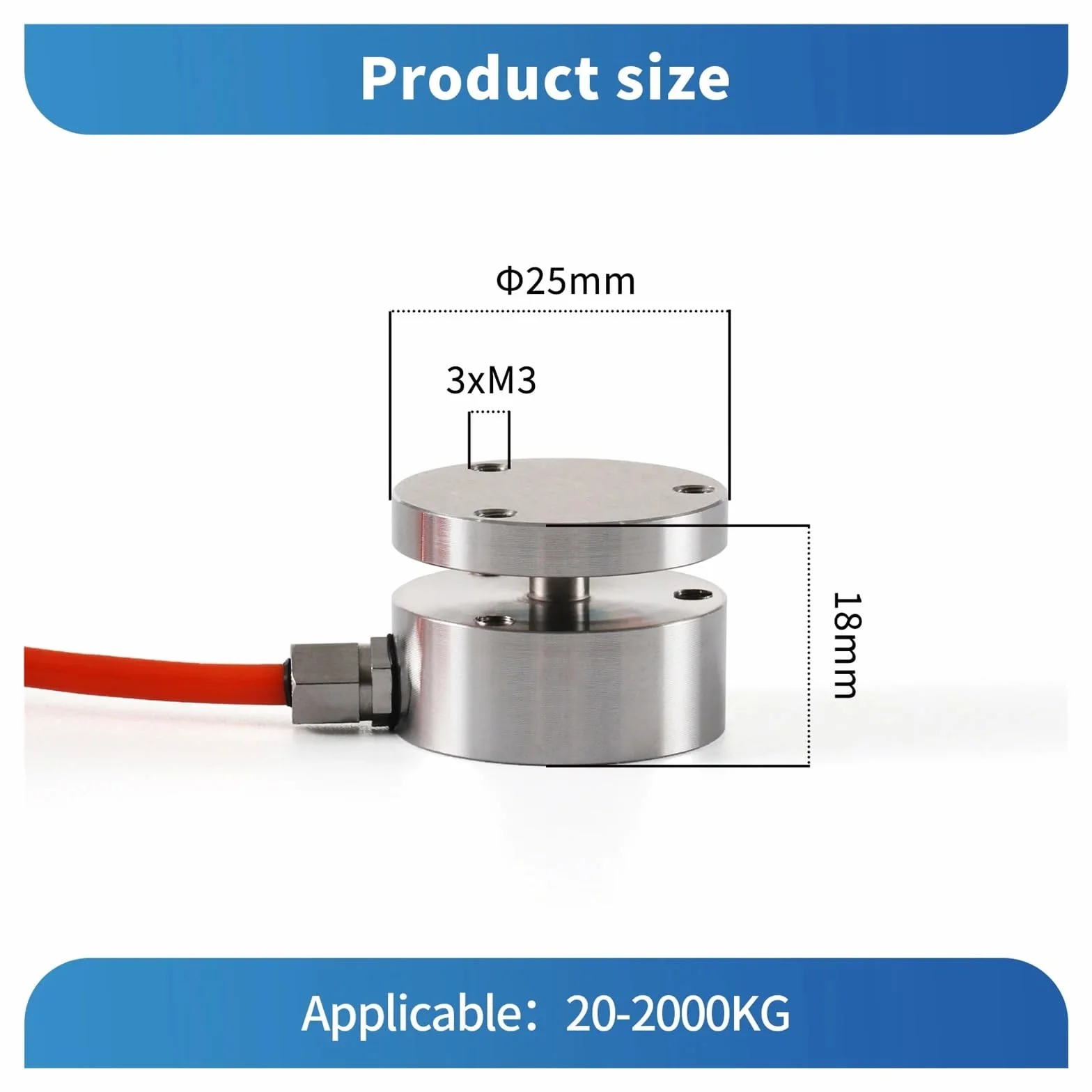 Medidor de Fuerza Digital con Sensor celda Carga, medidor, Peso, presión, Empuje y tracción, dinamómetro, Pico ± 0,05% FS(0-100KG Force Gauge)