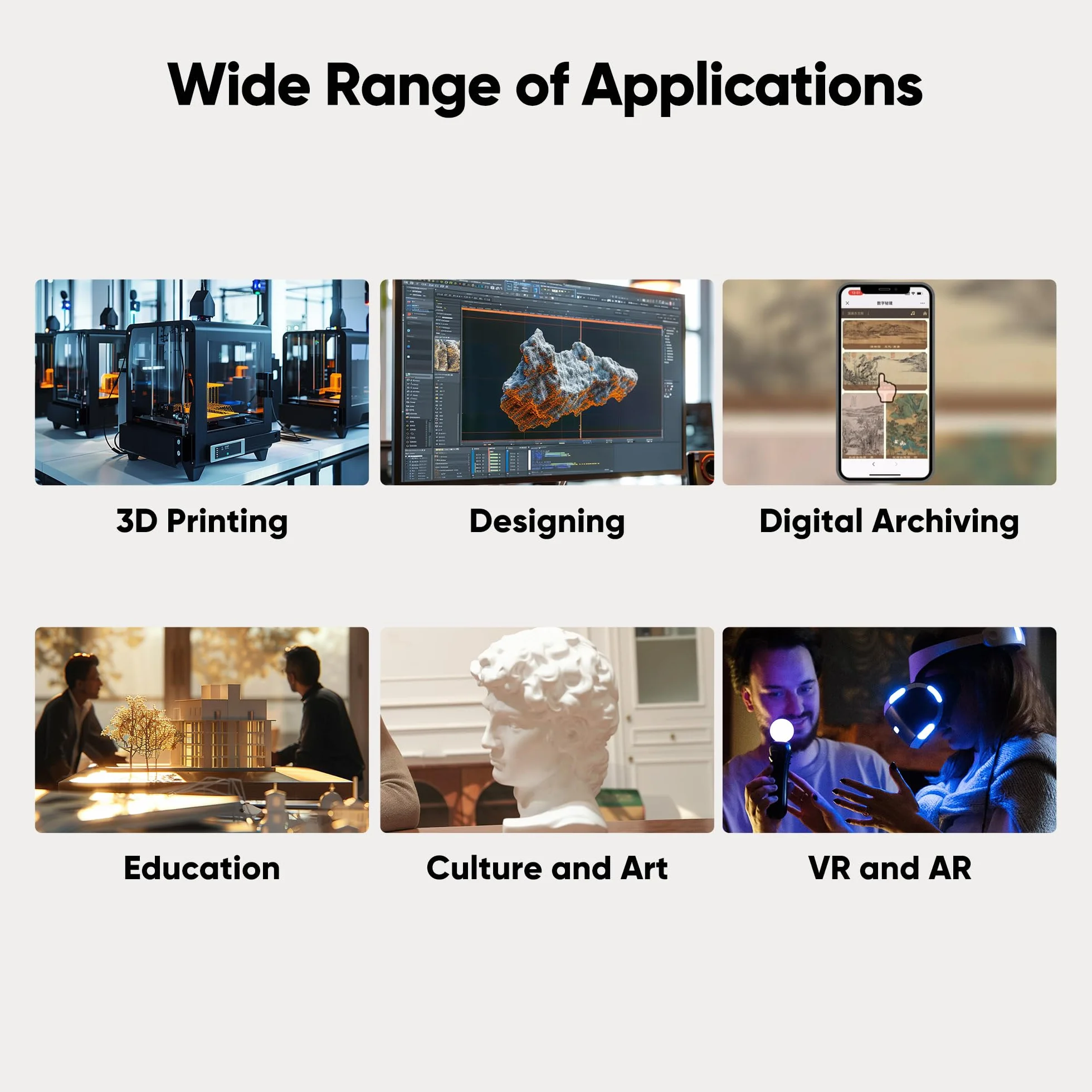 Escáner 3D con precisión de 0,03 mm, resolución de 0,07 mm, lentes antivibración, compatible con Windows/MacOS, escáner 3D portátil para impresión 3D [3DMakerpro Moose Premium Kit]