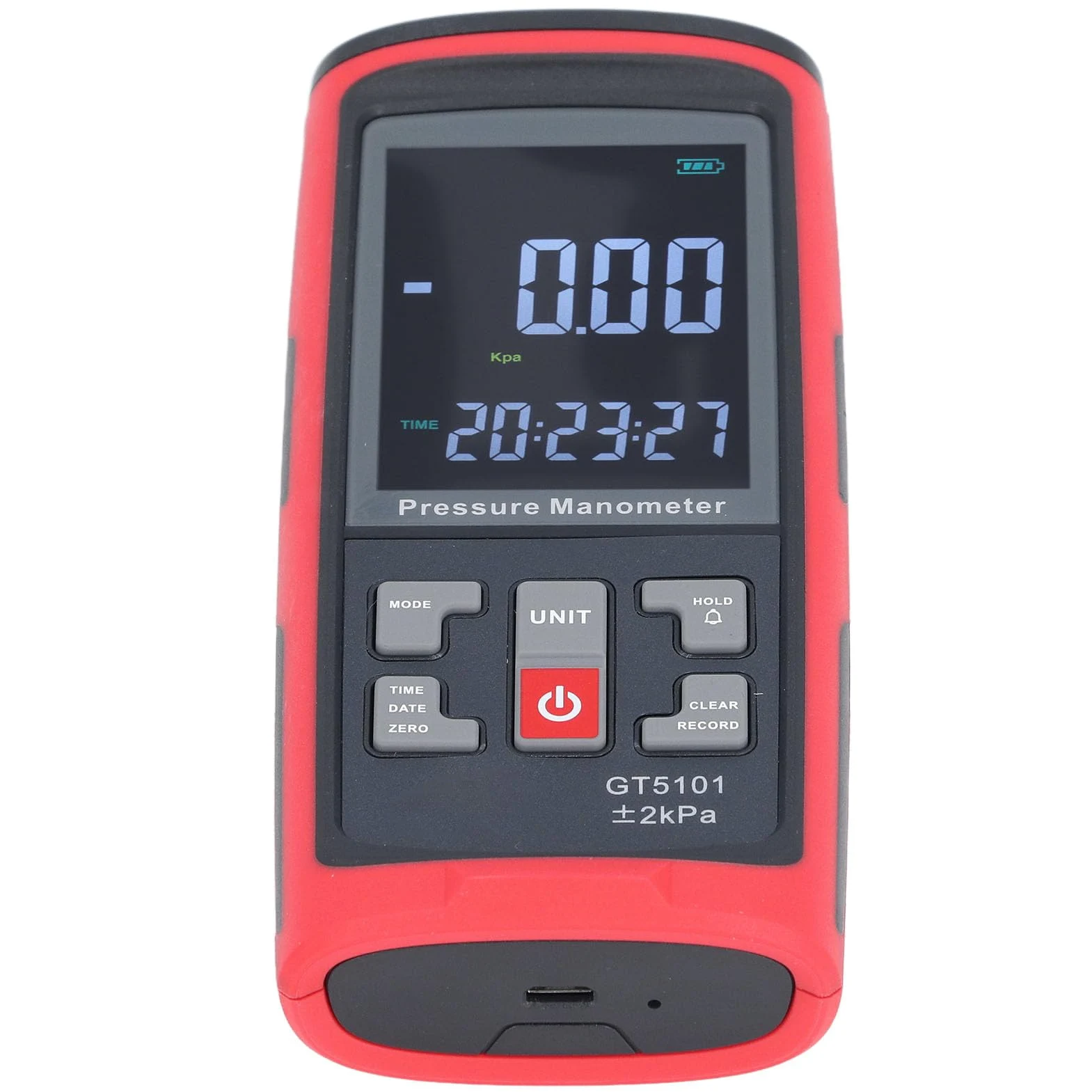 Demeras Manómetro Digital de Alta Precisión ±2KPa Manómetro Diferencial para Procesos Industriales Laboratorio HVAC