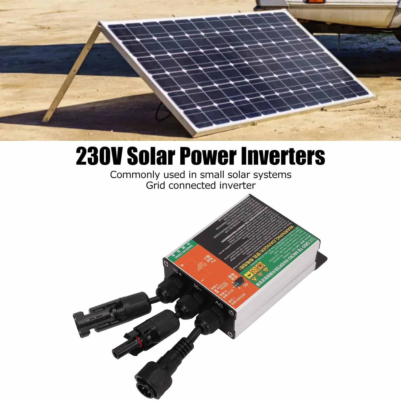 VOBOR 120W MPPT Micro inversor de conexión a Red,12V a 25V MPPT inversor de conexión a Red Micro inversor de Onda sinusoidal para Sistemas solares pequeños, Resistente al Agua
