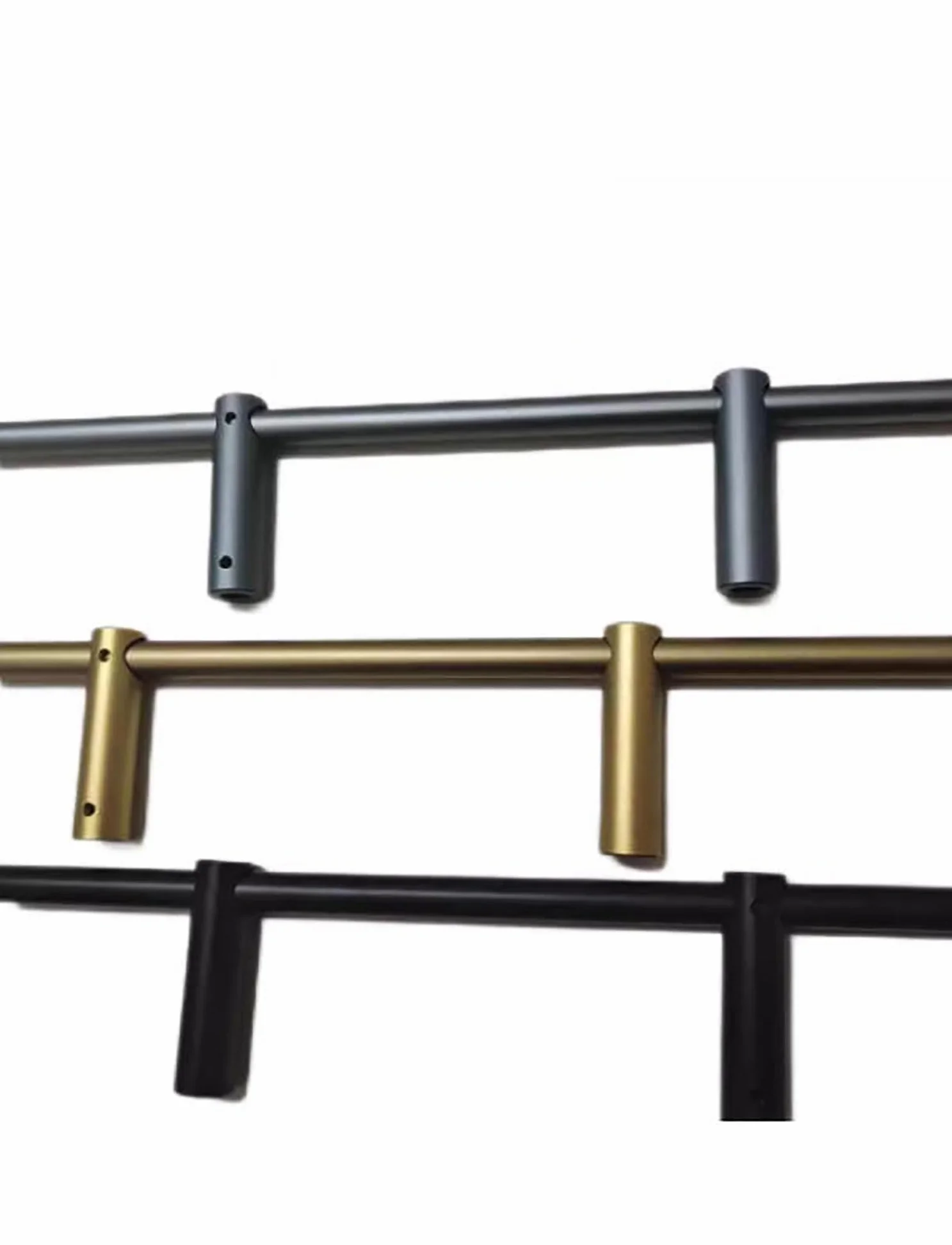 Longitud 15.8"-59.1" Varilla de soporte decorativa de aleación de aluminio, barandilla de protección de muebles for gabinete de vino, estante de madera(Gray,L 1200mm/47.3")