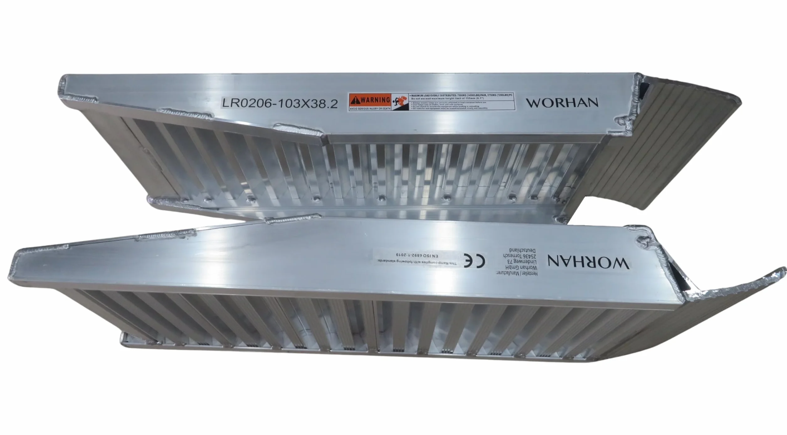 Rampas de Carga Aluminio para Contenedores (2 Unidades) Resistentes 103cm Capacidad de Carga de 7500kg Antideslizantes para mMntacargas Uso Industrial HF1