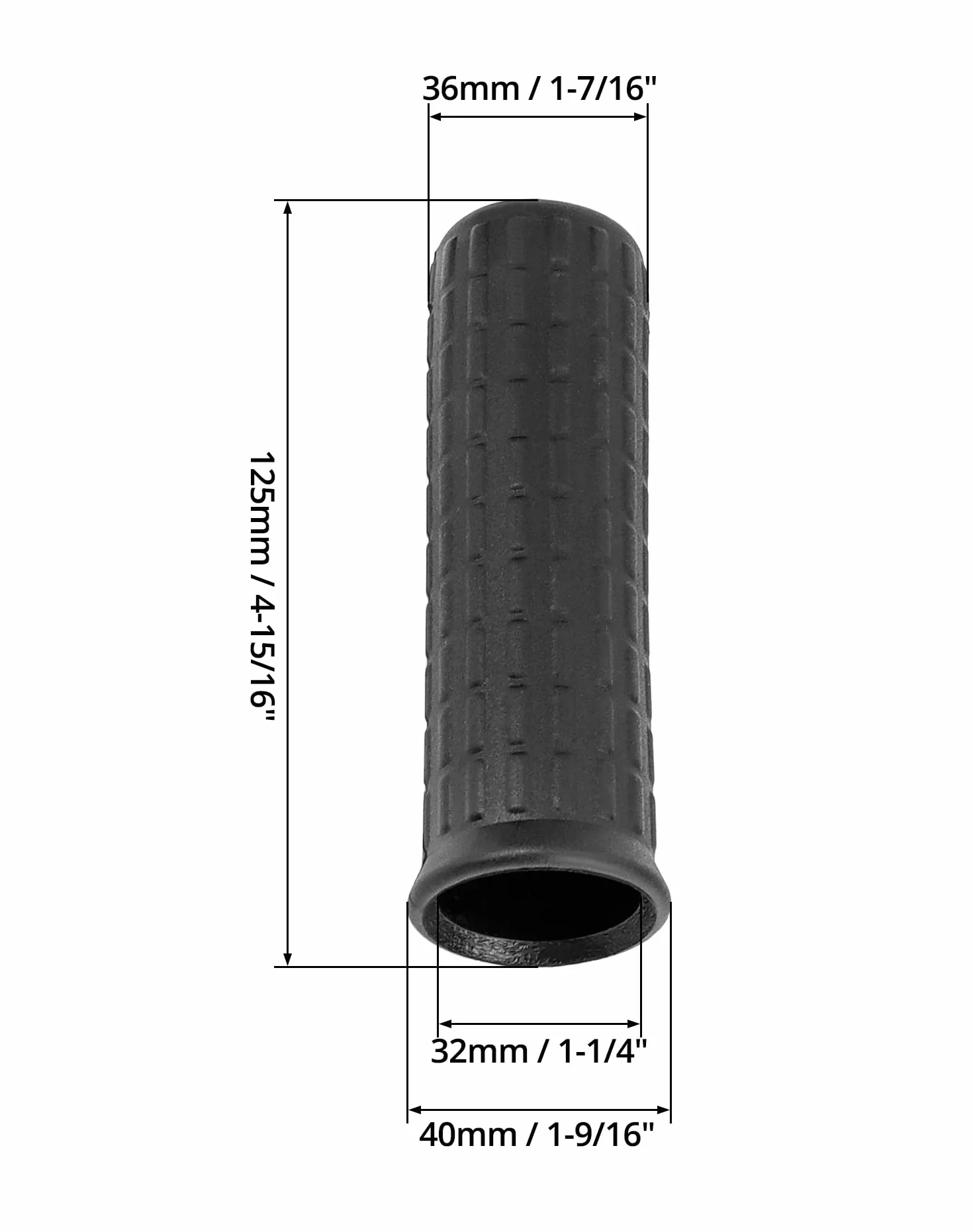 QWORK 2 manijas de Carretilla Antideslizante Diámetro Interior 32 mm Longitud 12 cm