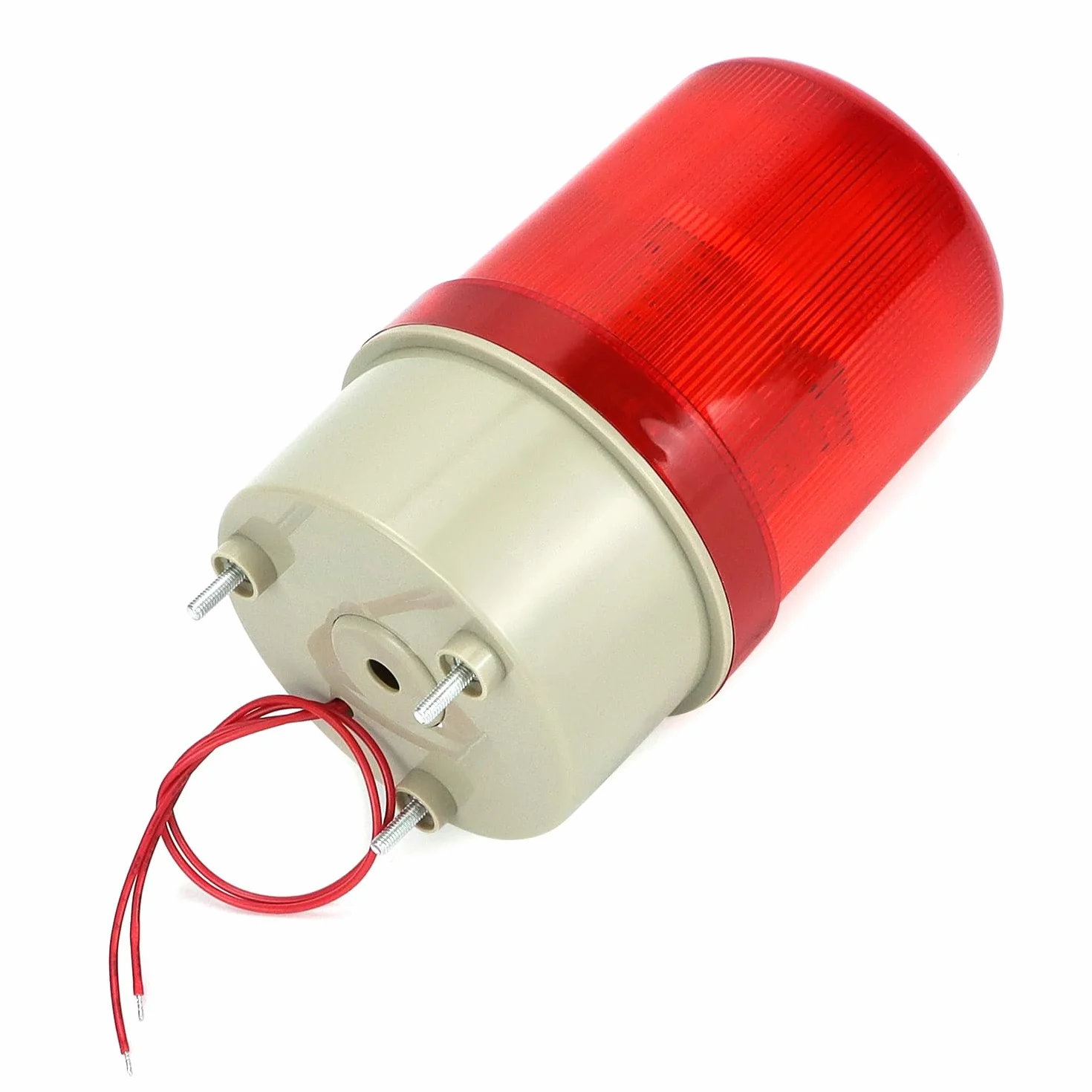 QWORK Luz de advertencia LED giratoria, roja intermitente, alarma óptica acústica