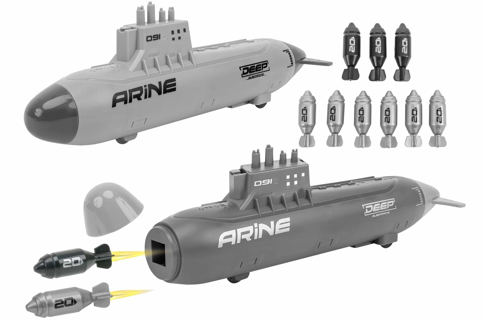 Submarino Sumergible para Niños con Dispara Torpedos y Misiles - Juguete de Barco de Batalla Naval