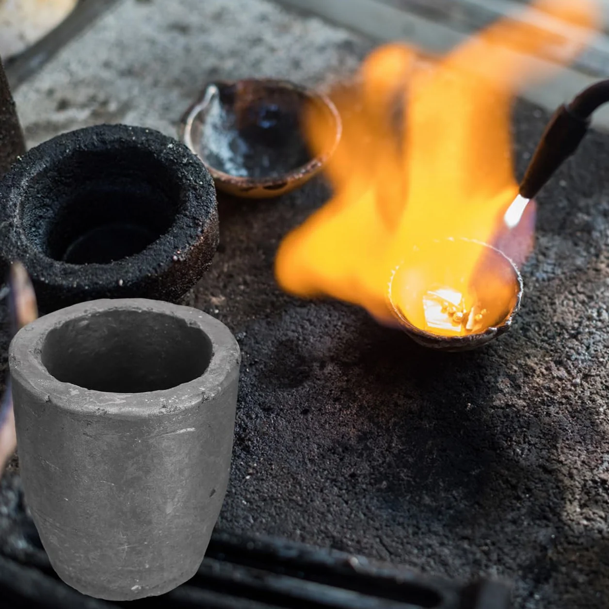 Crisol de Grafito para Fundición de Metales 2.75 Pulgadas Alta Temperatura Conductividad Térmica