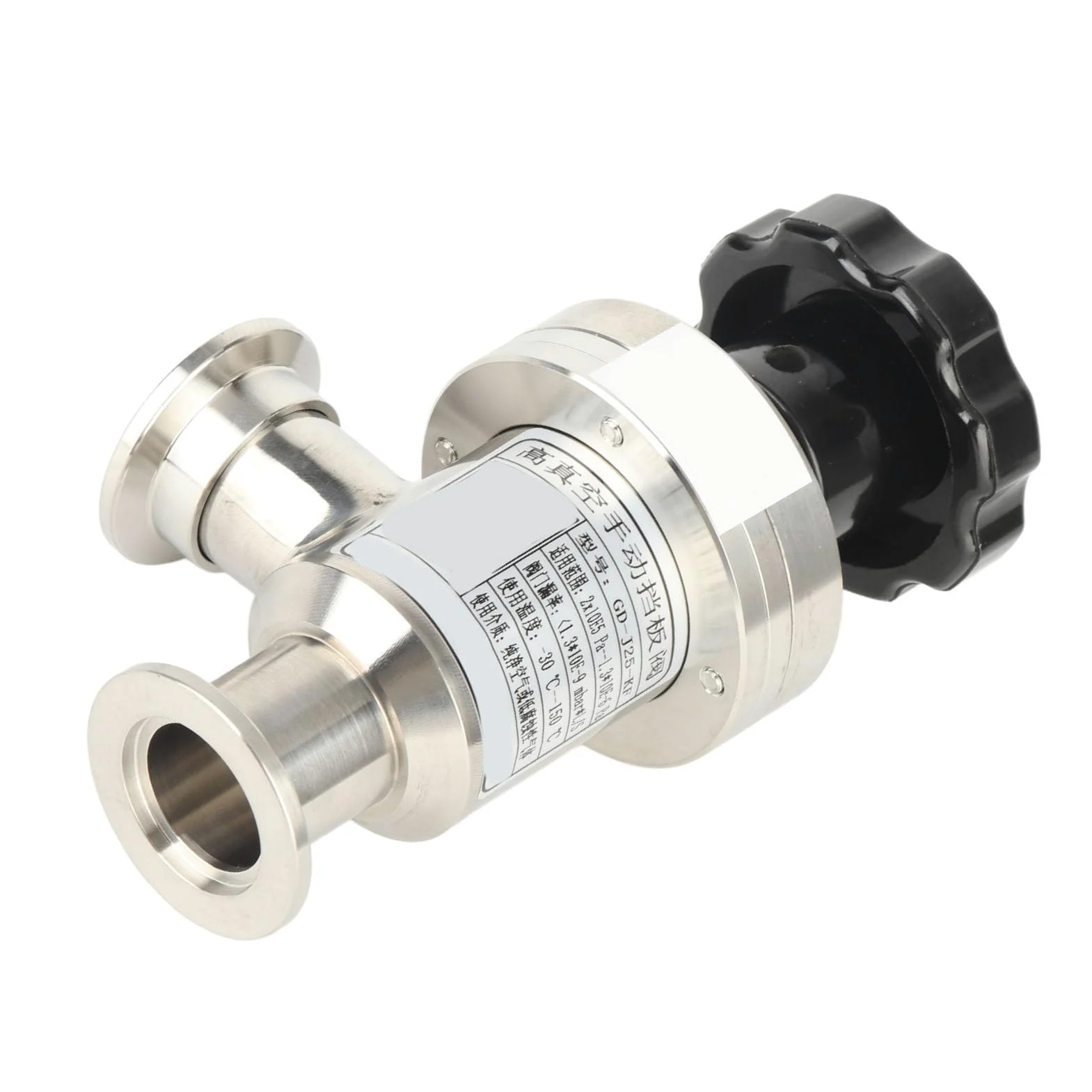 KF16 Válvula de aislamiento de fuelle Válvula de aislamiento de ángulo recto manual de alto vacío 304 Acero inoxidable con mango