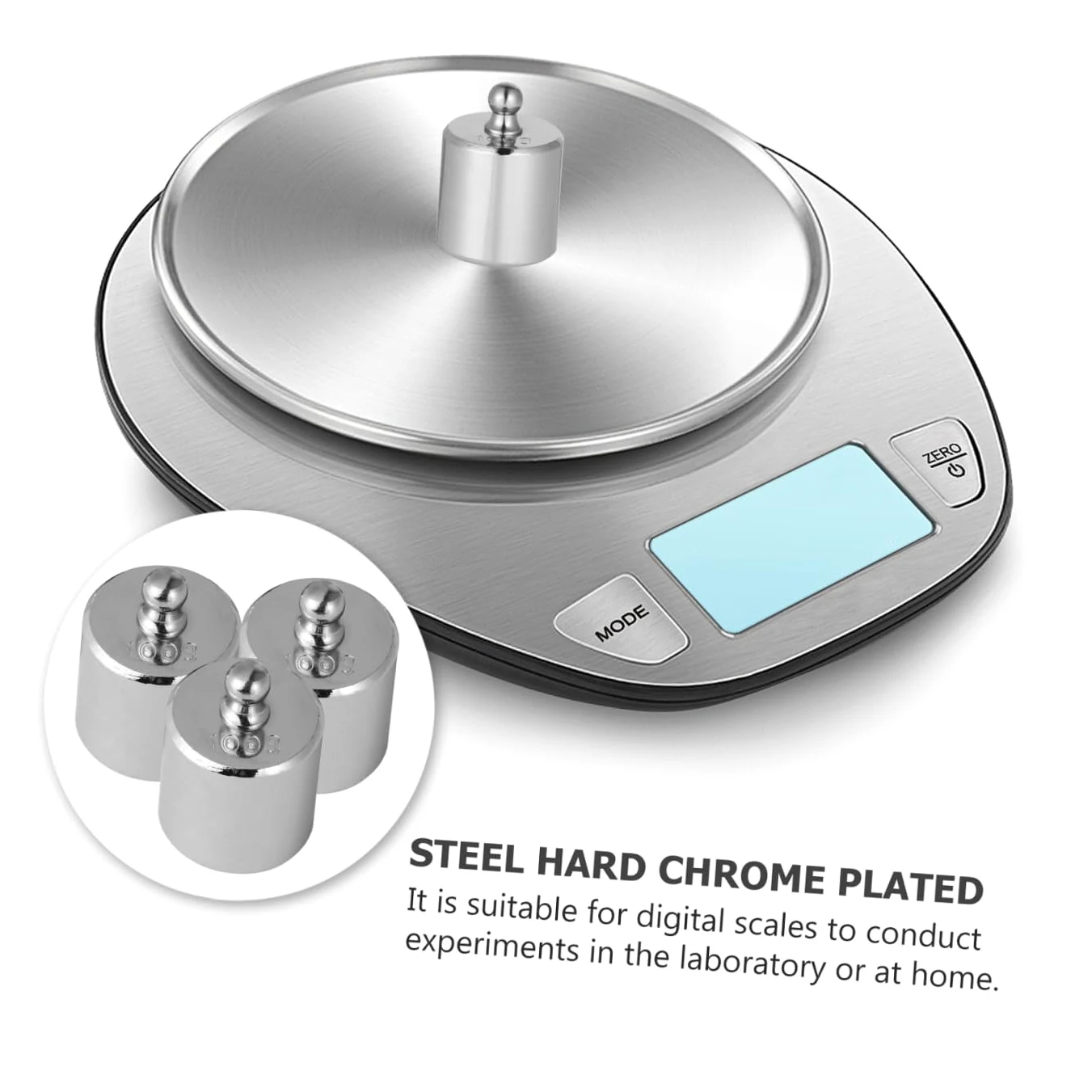 Garneck Pesas de Calibración de Acero Cromado 100 G M2 Estándar, Juego de 3 Piezas para Básculas Electrónicas, Accesorios de Calibración para Balanza Digital en Laboratorio y Enseñanza