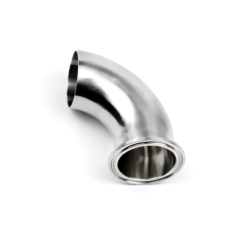 Tri Abrazadera de Soldadura de Extremo SS304 de Acero Inoxidable instalación de tuberías sanitarias con Codo de 90 Grados | 102mm x ferrule 119