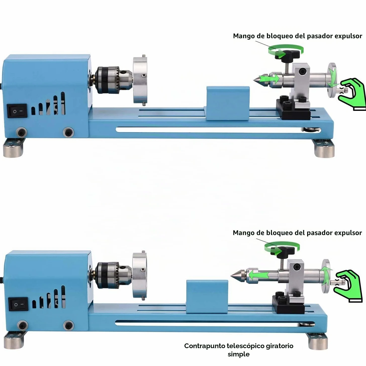 Mini Máquina de Torno Multiusos Con Herramientas Profesionales Torno Para Madera Corte, Molienda, Pulido Torno de Metal de Escritorio Fácil de Usar