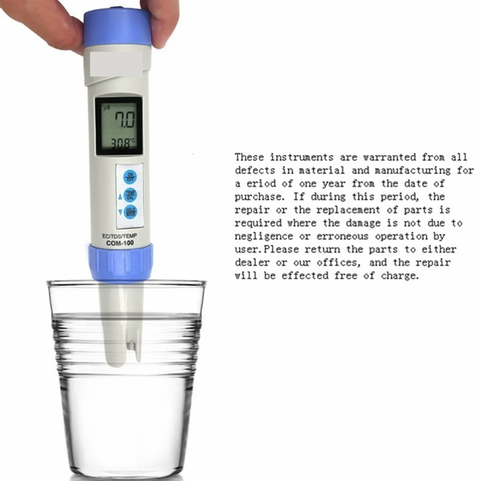 Analizador de CE profesional, medidor TDS, comprobador temperatura con calibración automática y retención datos, herramientas medición for piscinas, Monitor técnico