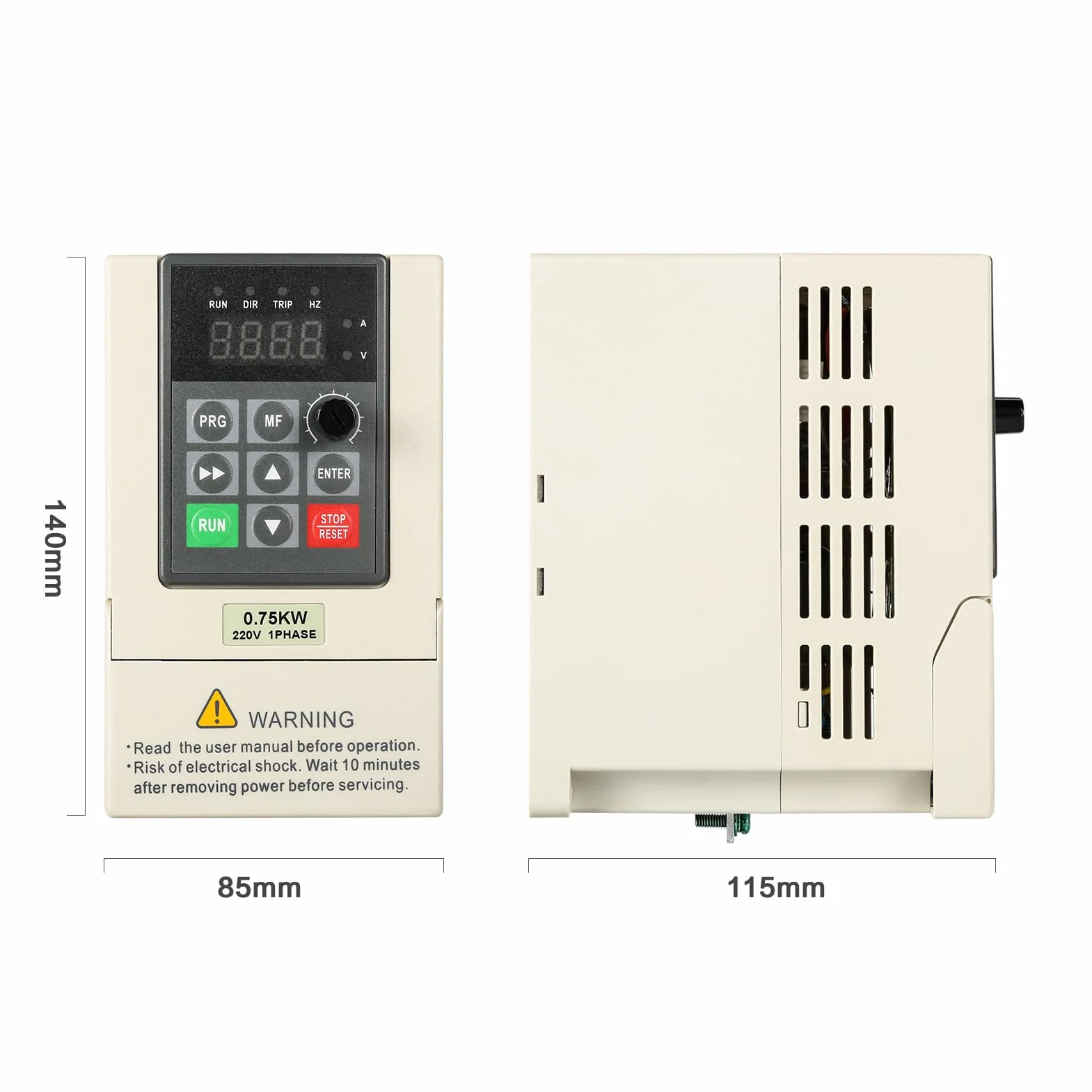 Jadeshay Variador de Frecuencia,0.75KW Ajustable Convertidor de Frecuencia 220V Monofásica Entrada 220V Trifásica Salida VFD Inversor Panel LED Desmontable con 2 Metros Cable para Bombas de Agua