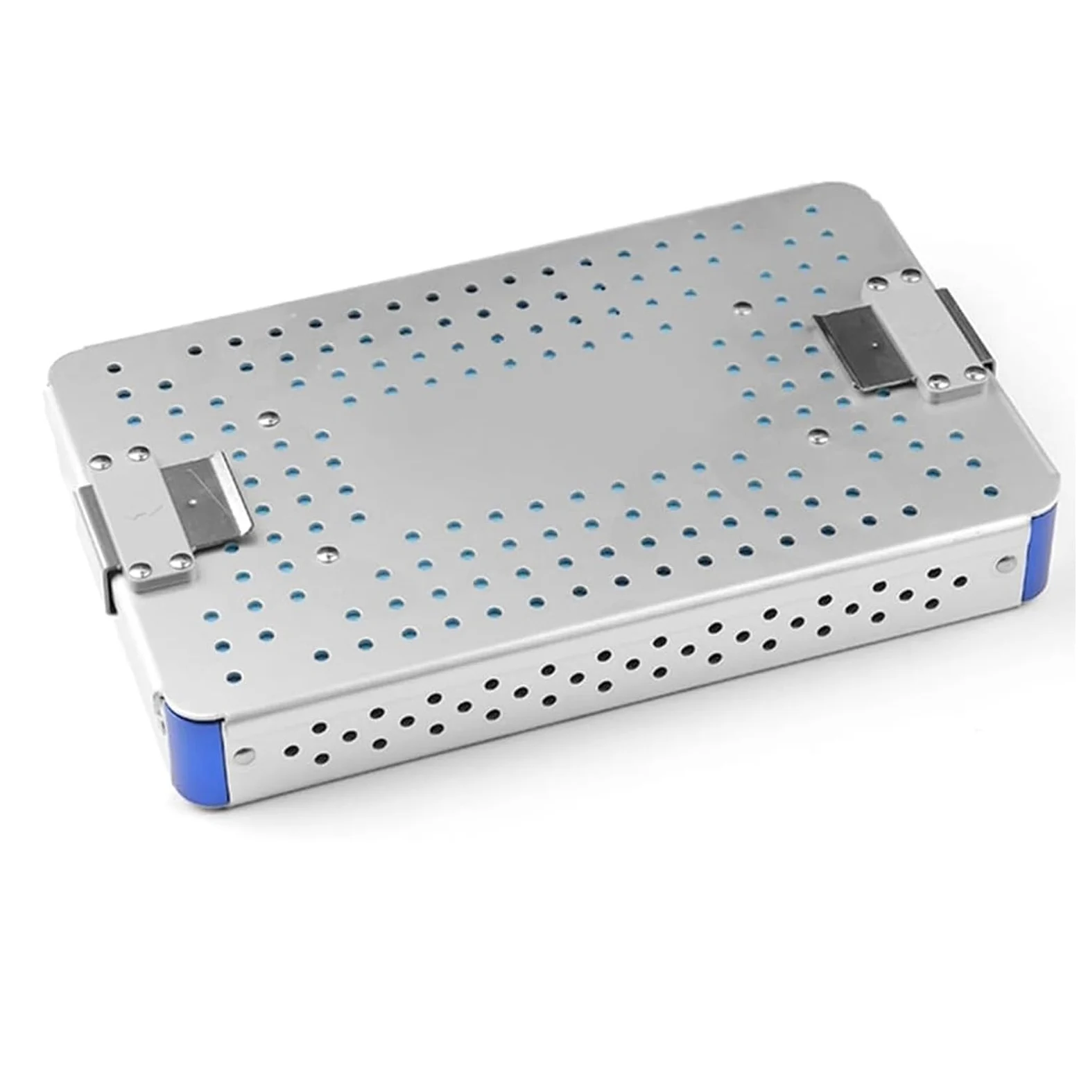 Caja de esterilización de instrumentos de aleación de aluminio, bandejas dentales con almohadilla de silicona, resistente a altas temperaturas y presiones