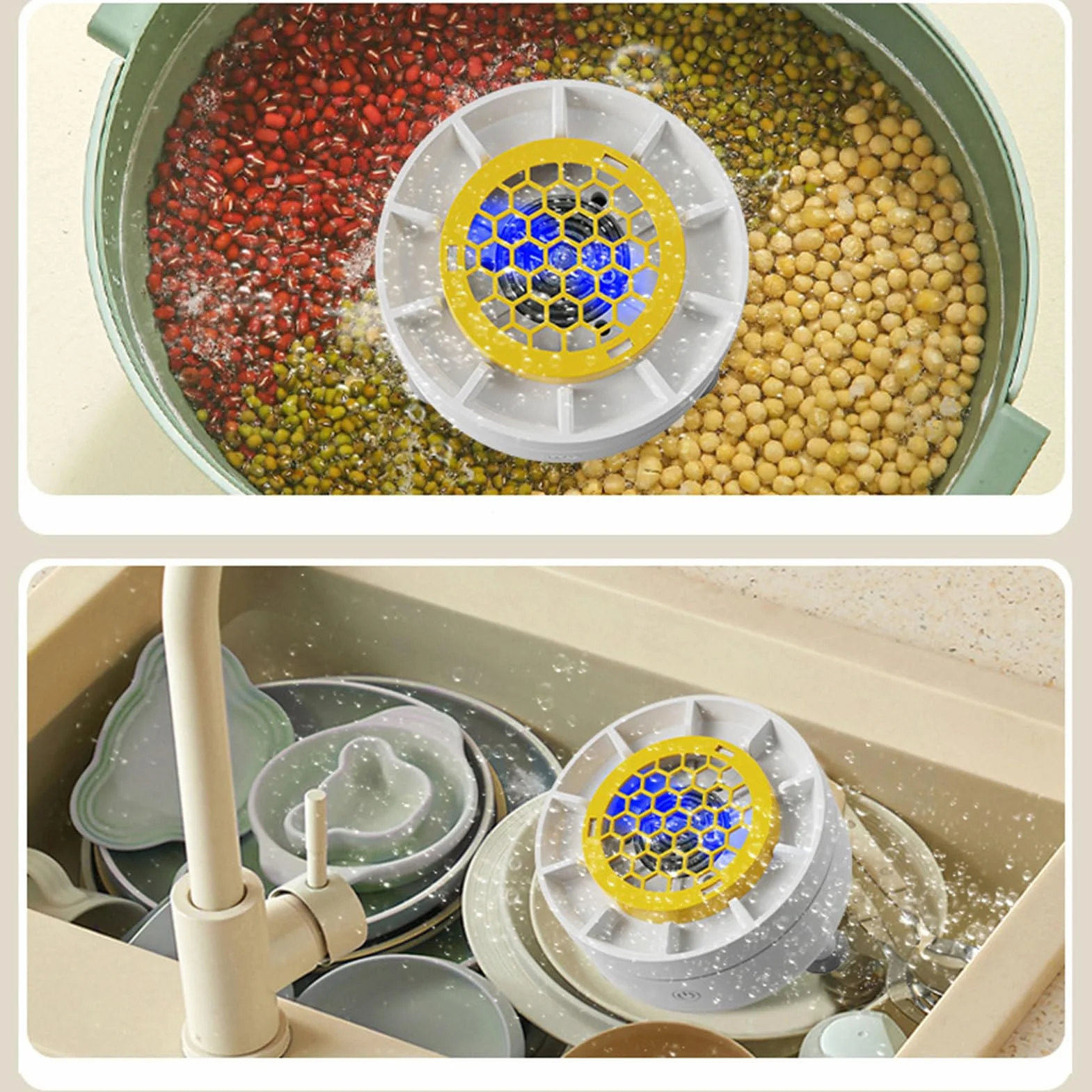Lavavajillas automáticas de rotación para frutas verduras mariscos casa camping picnic