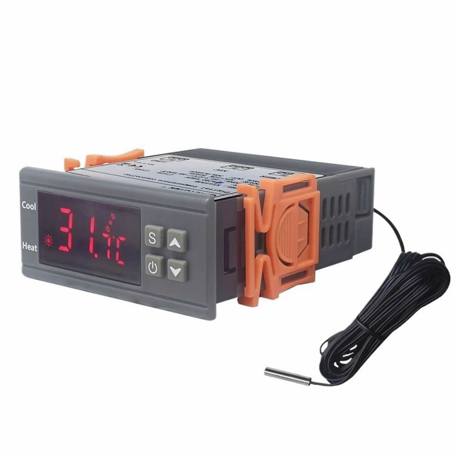 Termostato Digital de 30 A C/F, regulador Temperatura, termostato incubadora 110 V y 220, Pantalla LED, Sensor NTC retardo