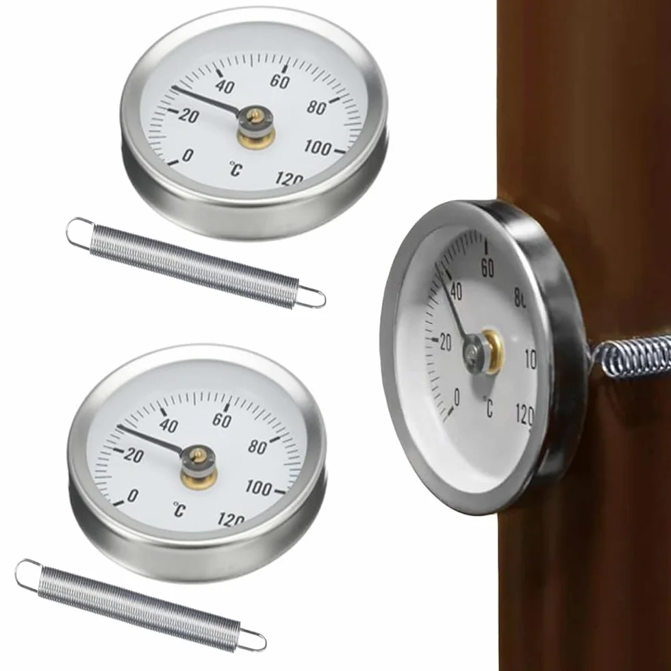Termómetro Clip On Tubo Calentador 0-120 ℃ 63mm, Indicador Temperatura con Resorte