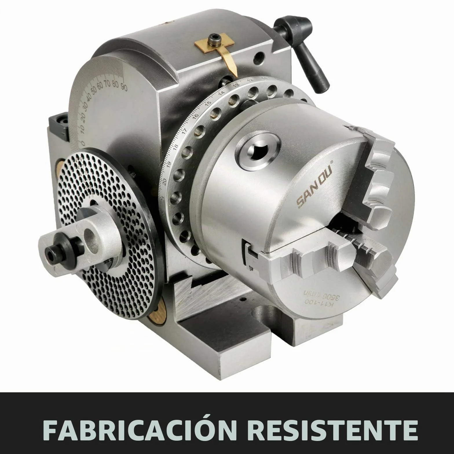 VEVOR Cabezal Divisor 4'' 100mm Cabezal Divisor para Fresadora Contrapunto 0-90 Grados Ratio de Reducción 1:40 Cabezal Divisor Universal para Trabajos de Fresado, Rectificado y Perforación