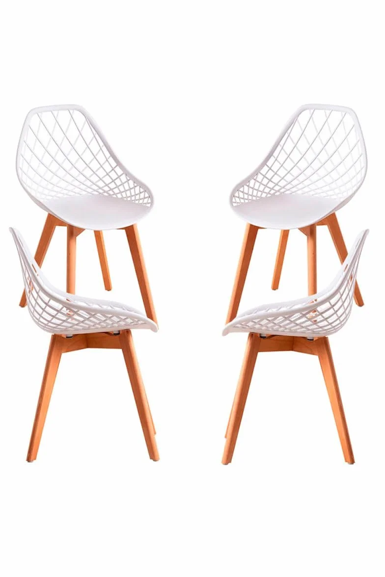 Regalos Miguel - Packs Sillas Comedor - Pack 4 Sillas Deli - Blanco