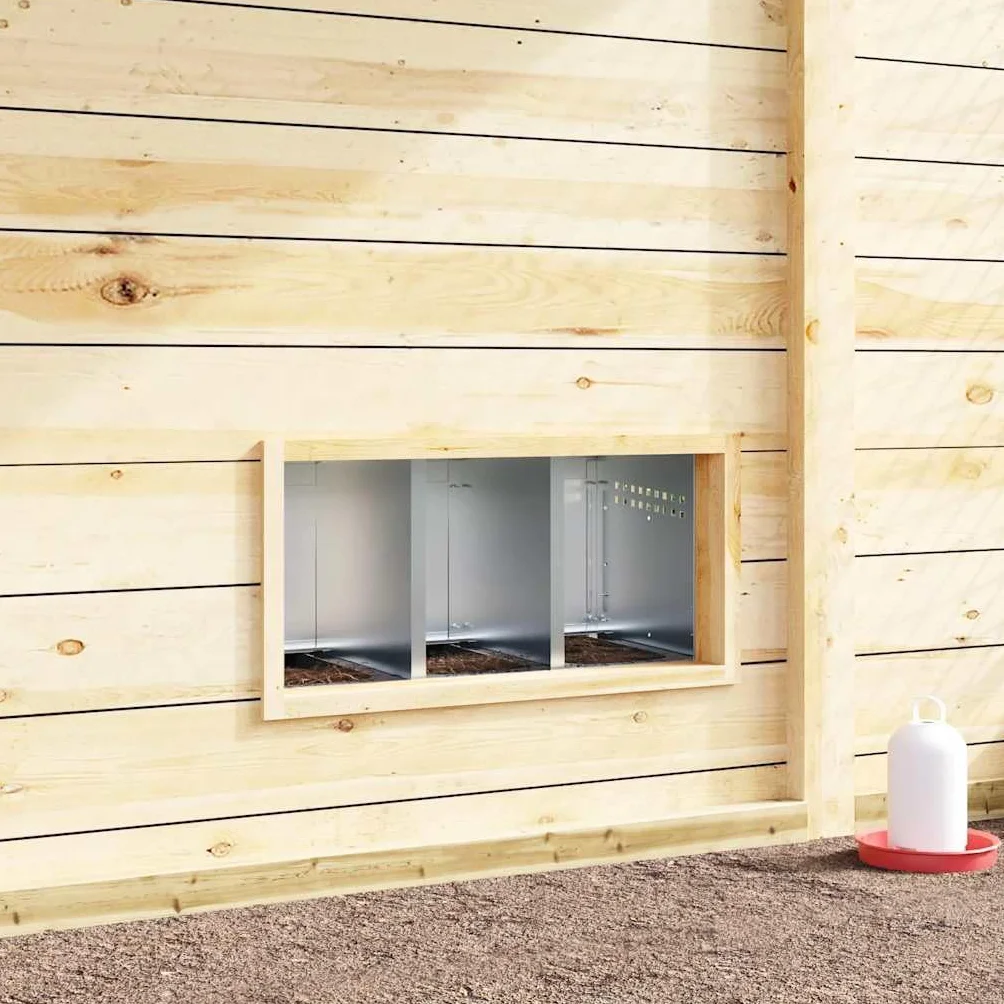Genérico Nido para gallinas con 3 Compartimentos y Patas de Acero galvanizado-4104904