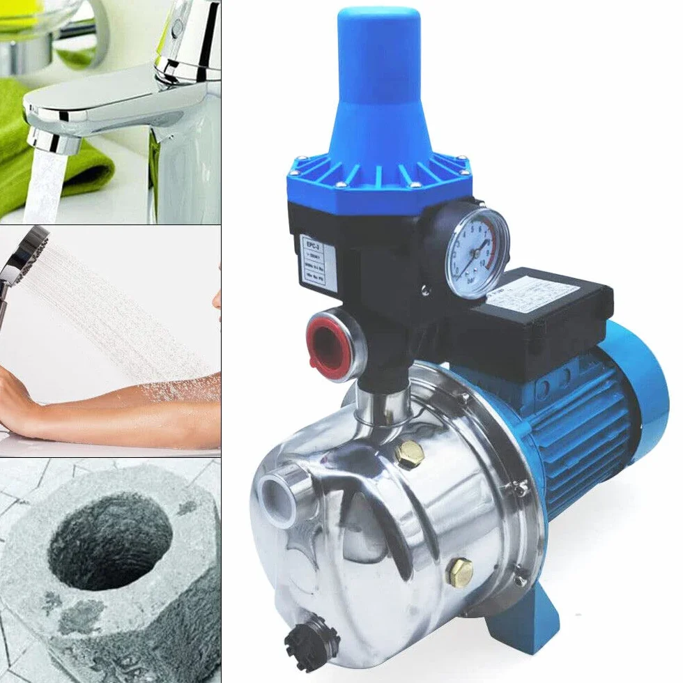 Bomba centrífuga 3600 L/h 1100 W, bomba de jardín, con control de bomba, bomba de agua doméstica, IP44, altura de extracción, 50 m
