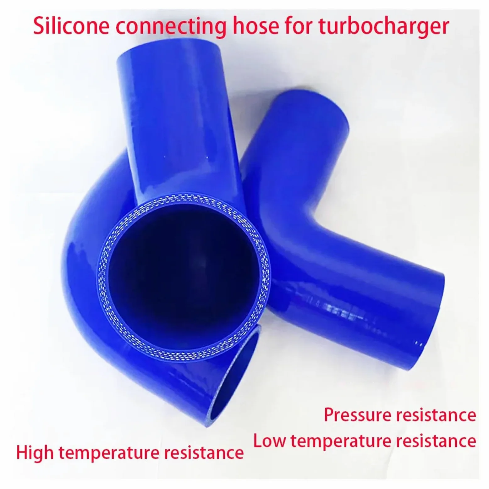 Manguera de conexión de turbocompresor de 90 grados, silicona azul de alta temperatura, diámetro no variable(OTHERS_ID63MM)