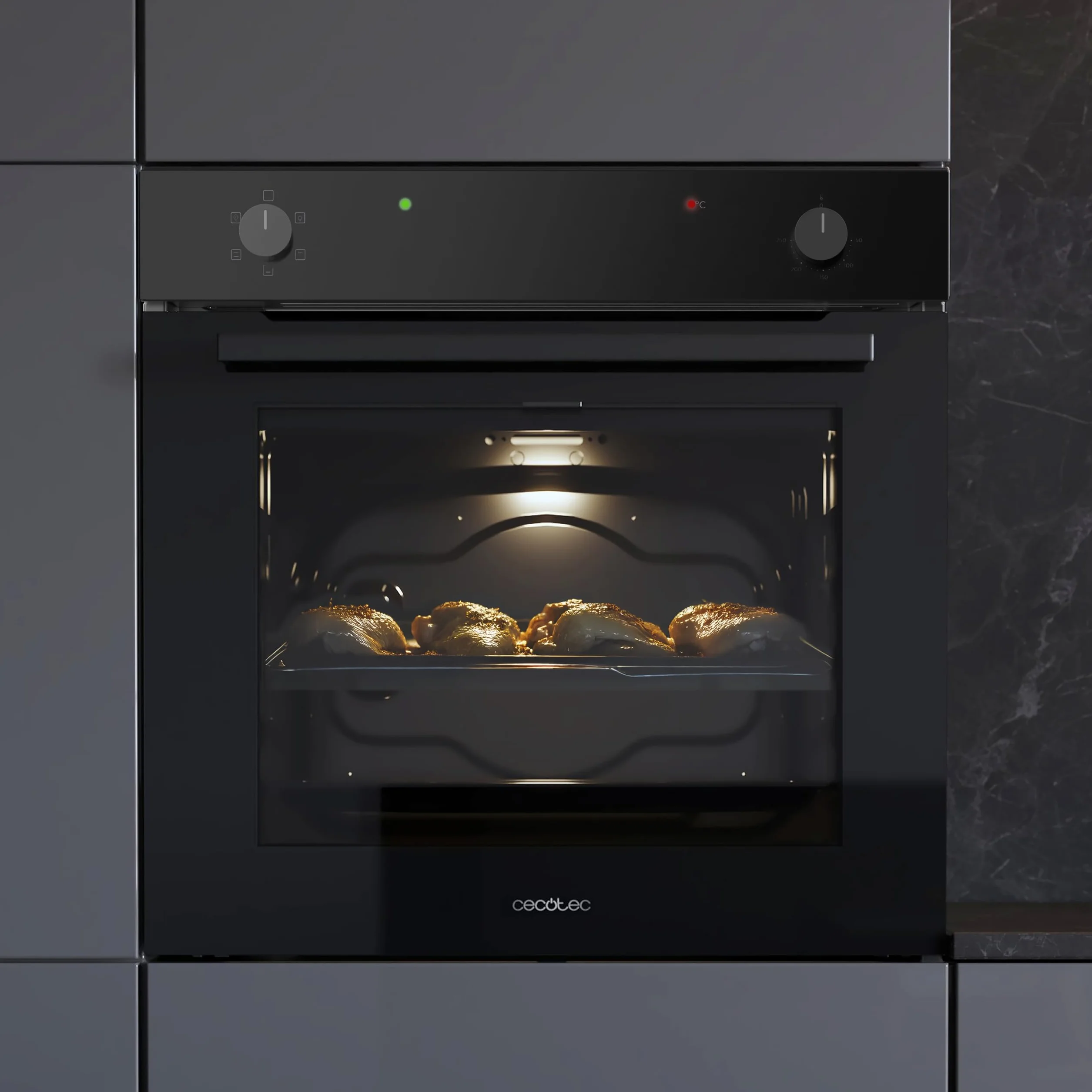 Cecotec Bolero Hexa C126001 Horno Integrable 77L 2800W 5 Funciones Steam Assist EasyClean Puerta Fría