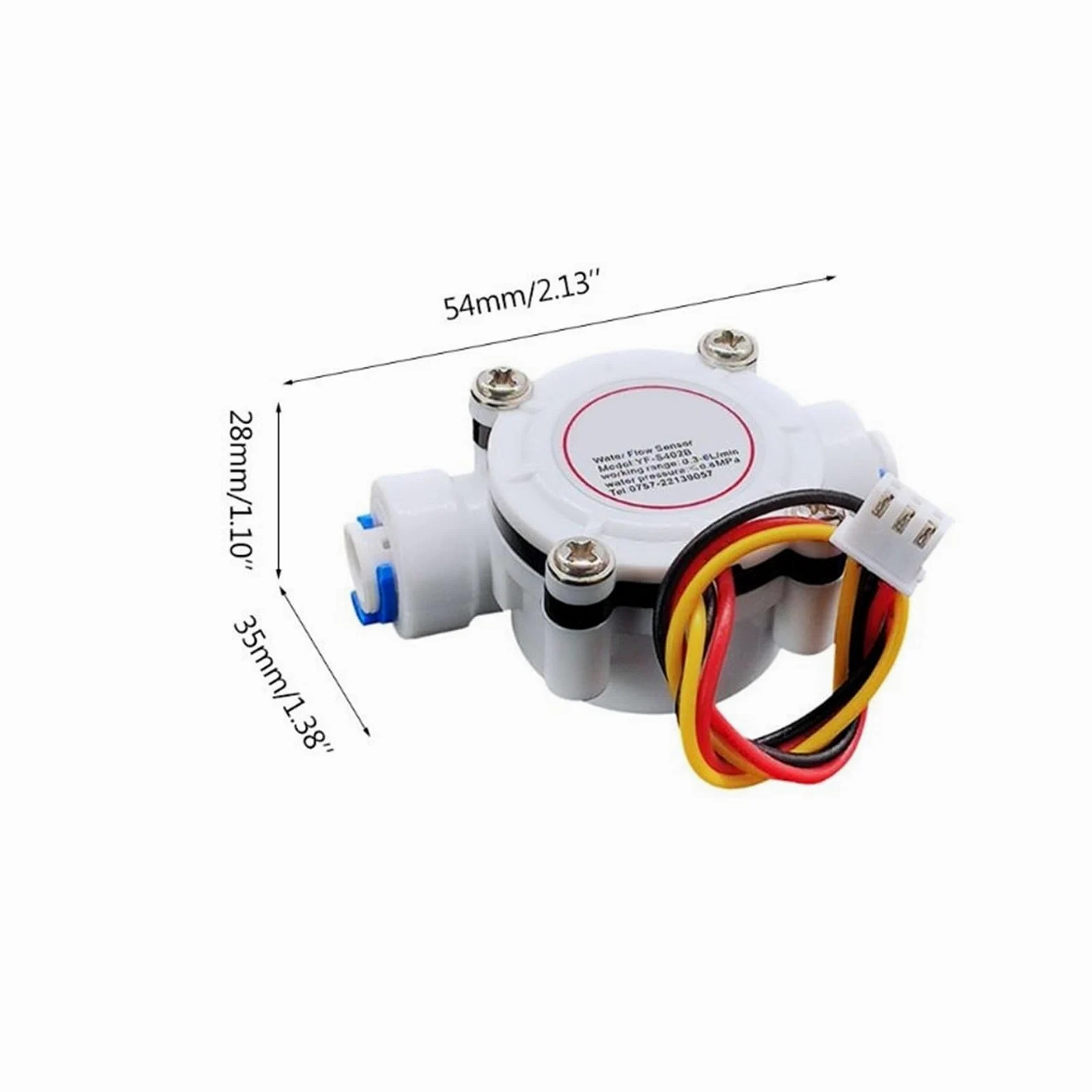 Medidor de caudal de agua, Caudalímetro Multifuncional Del Sensor De Flujo Agua Conexión Rápida 1/4"