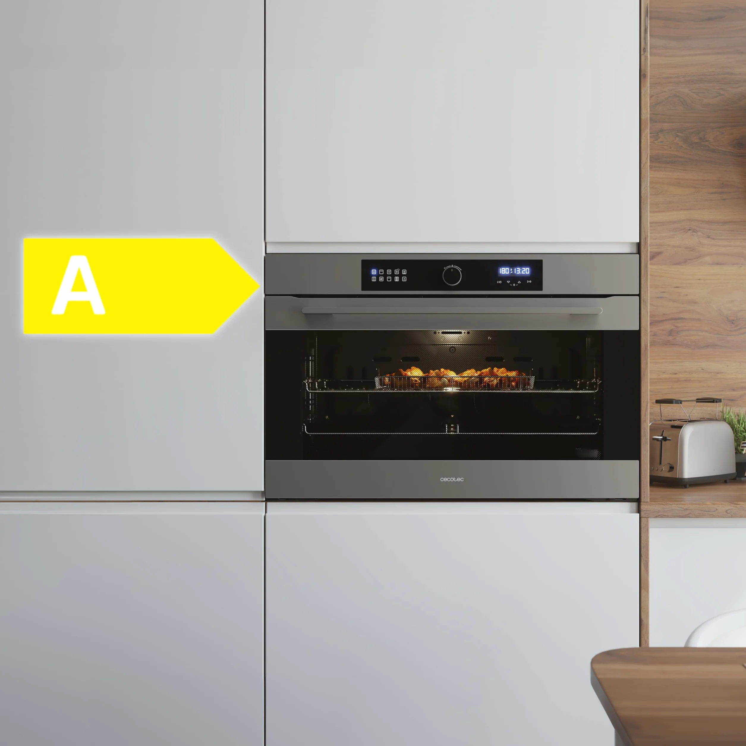 Cecotec Horno Integrable Multifunción Bolero Hexa AF319000 3800W 133L 11 Funciones Airfryer Pizza Steam
