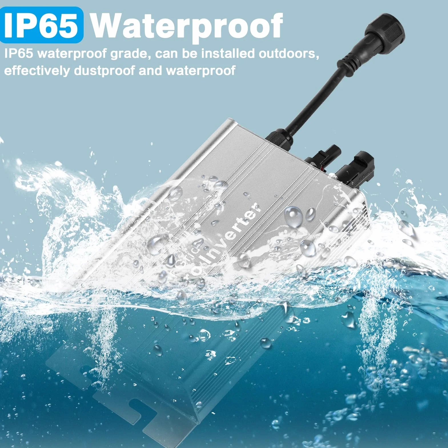DEWIN Microinversor, Microinversor Solar 700W 230V Inversor de Onda Sinusoidal Conectado A la Red IP55 Inversor de Conexión A la Red Solar de Aleación de Aluminio A Prueba de Agua