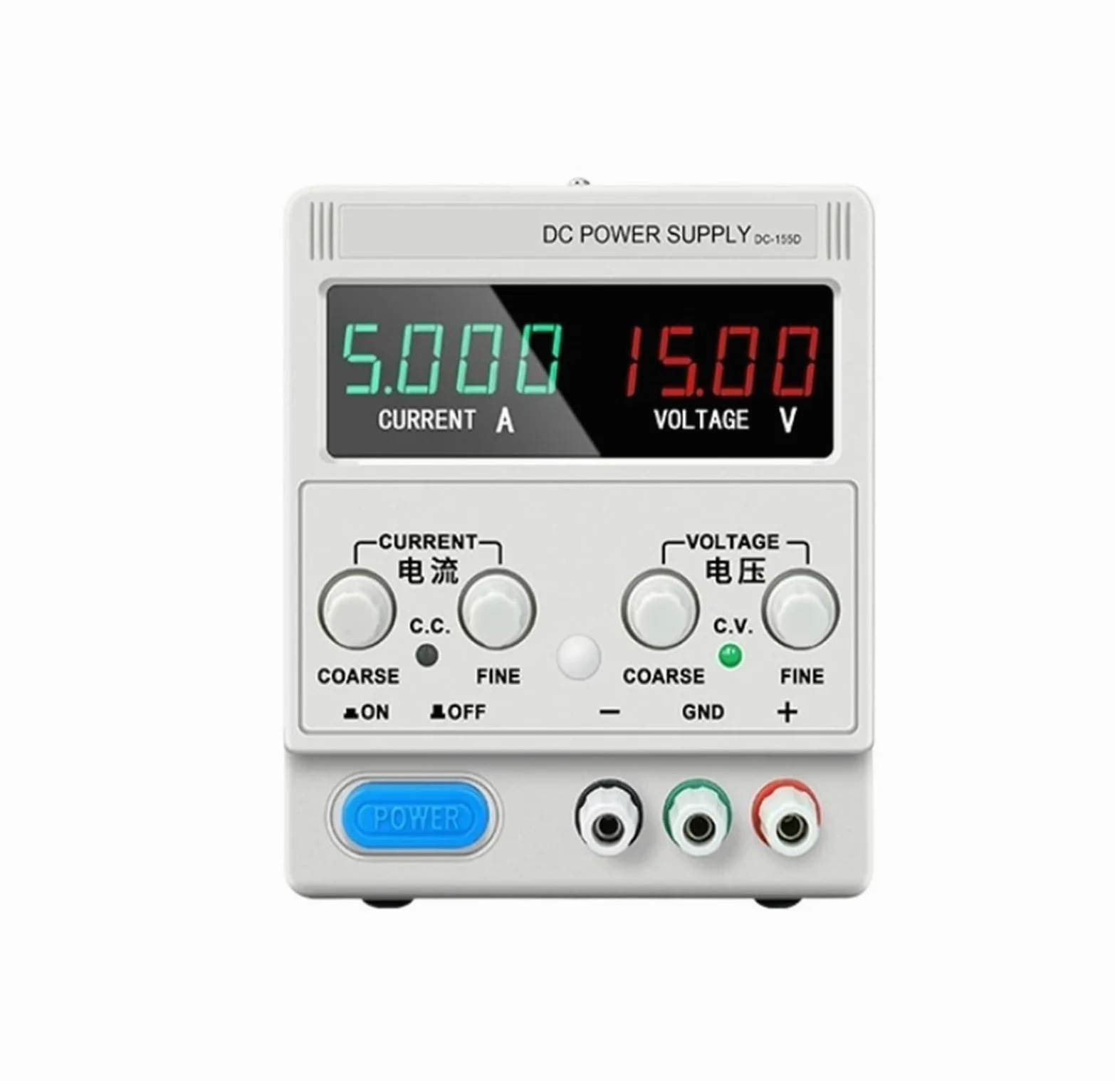 Fuente de alimentación regulada por CC Ajustable DC155D 75W, Fuente de alimentación de 15V 5A CC