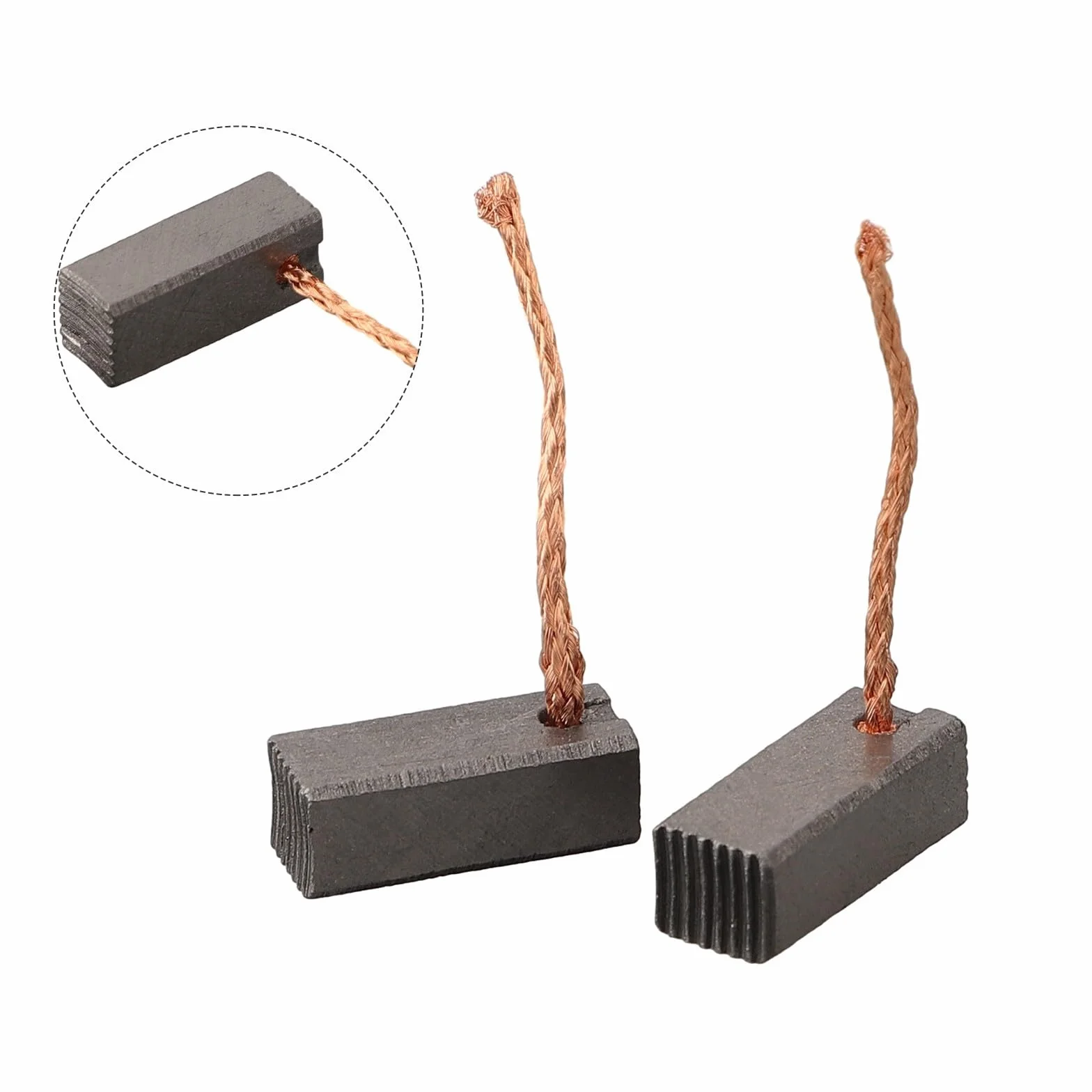 Par de cepillos de carbono para motor eléctrico con conductividad térmica superior
