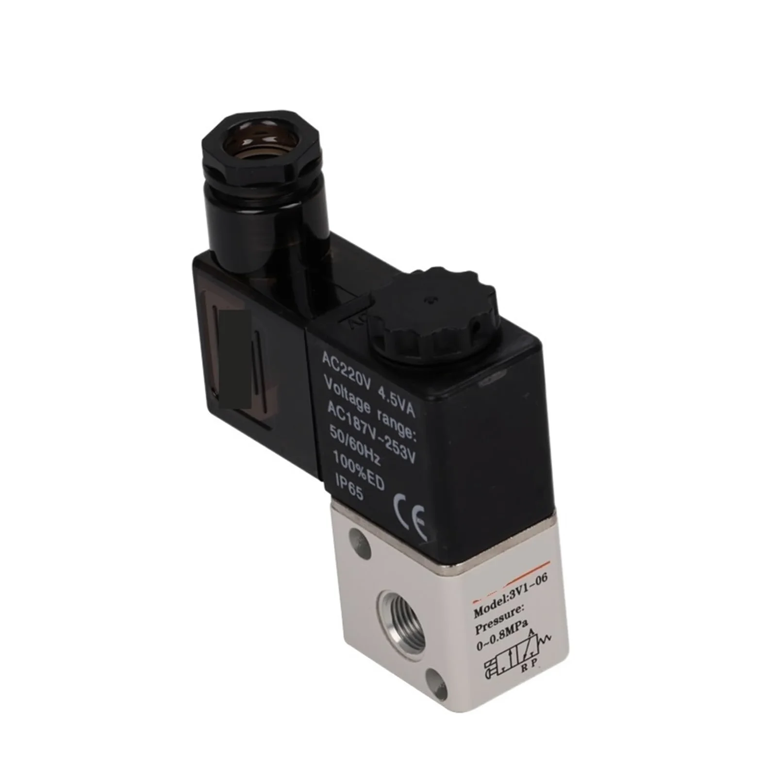 Componentes de Control Electroválvula neumática de 3/2 vías 3V1-1F/2F/3F/4F/5F (Color : 3V1-06-3F, Size : (B) DC24V)
