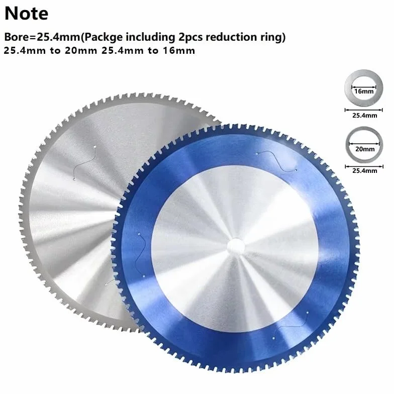 Hoja de Sierra Circular de Carburo Recubierta Azul Nano 305x2,4x1,8x25,4x60T para Corte de Metal, Aluminio, Hierro, Acero