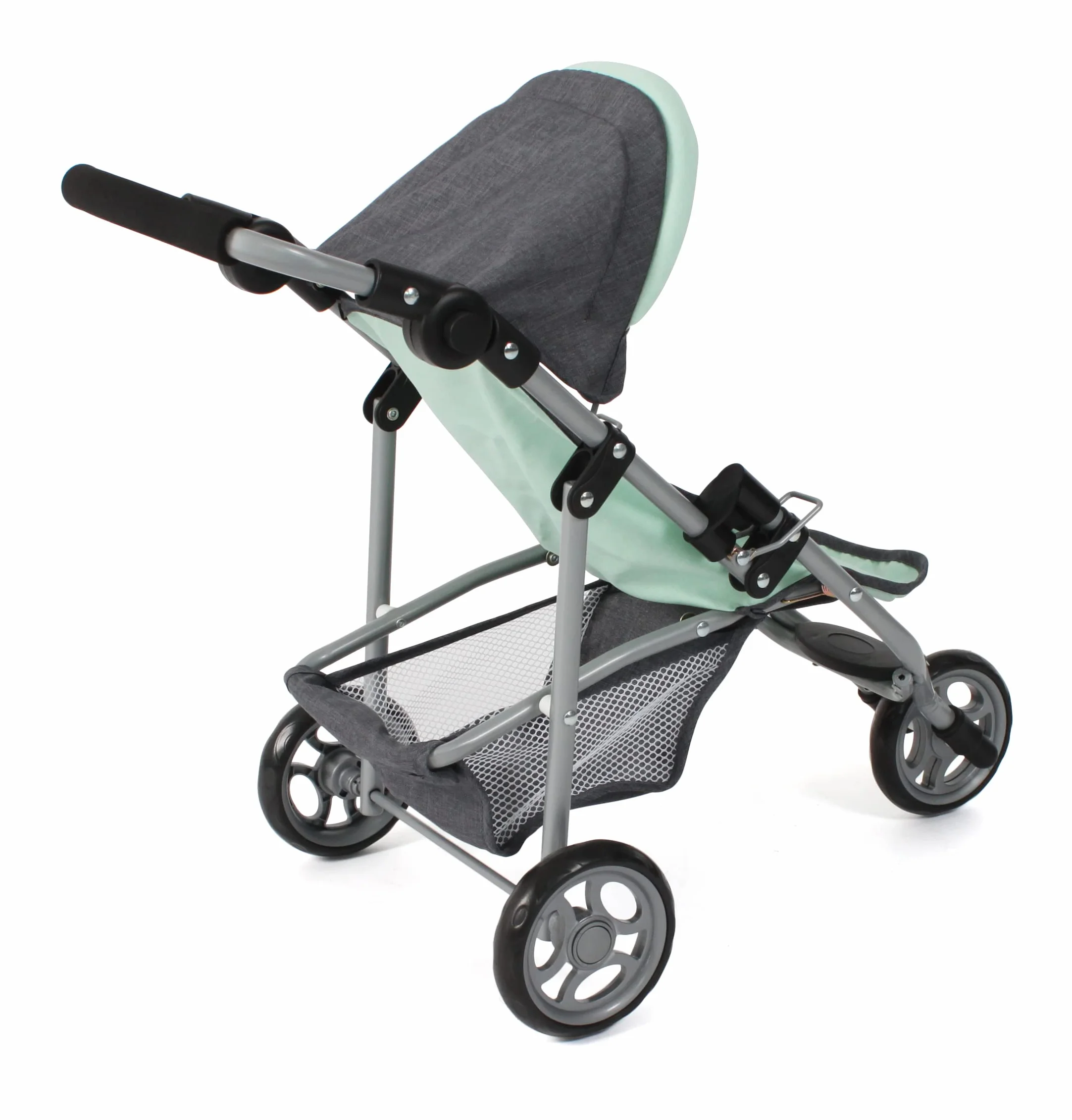 Bayer Chic 2000 Cochecito de muñecas Lola Joggy Carrito Melange Antracita Menta 70 x 33 x 62 cm