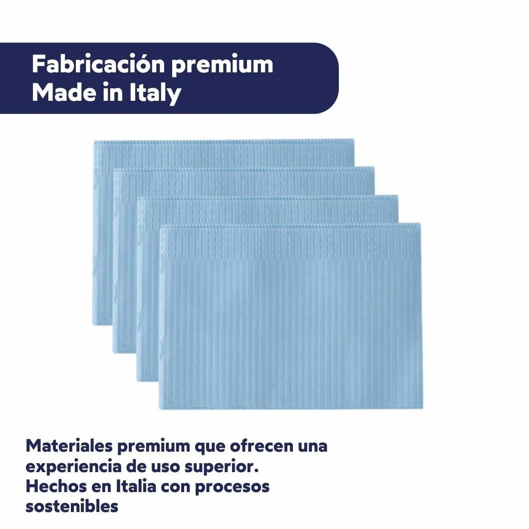 Baberos Desechables para Adultos Impermeable Azul