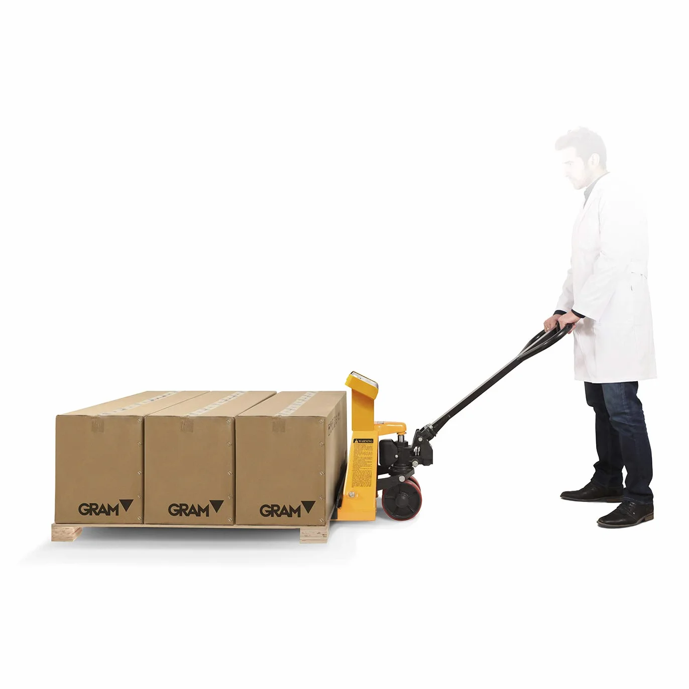TCamel S Transpaleta Pesadora con Báscula para pesar Palets/Alta resolución/Pantalla LED/Batería recargable (2000 kg / 1 kg)