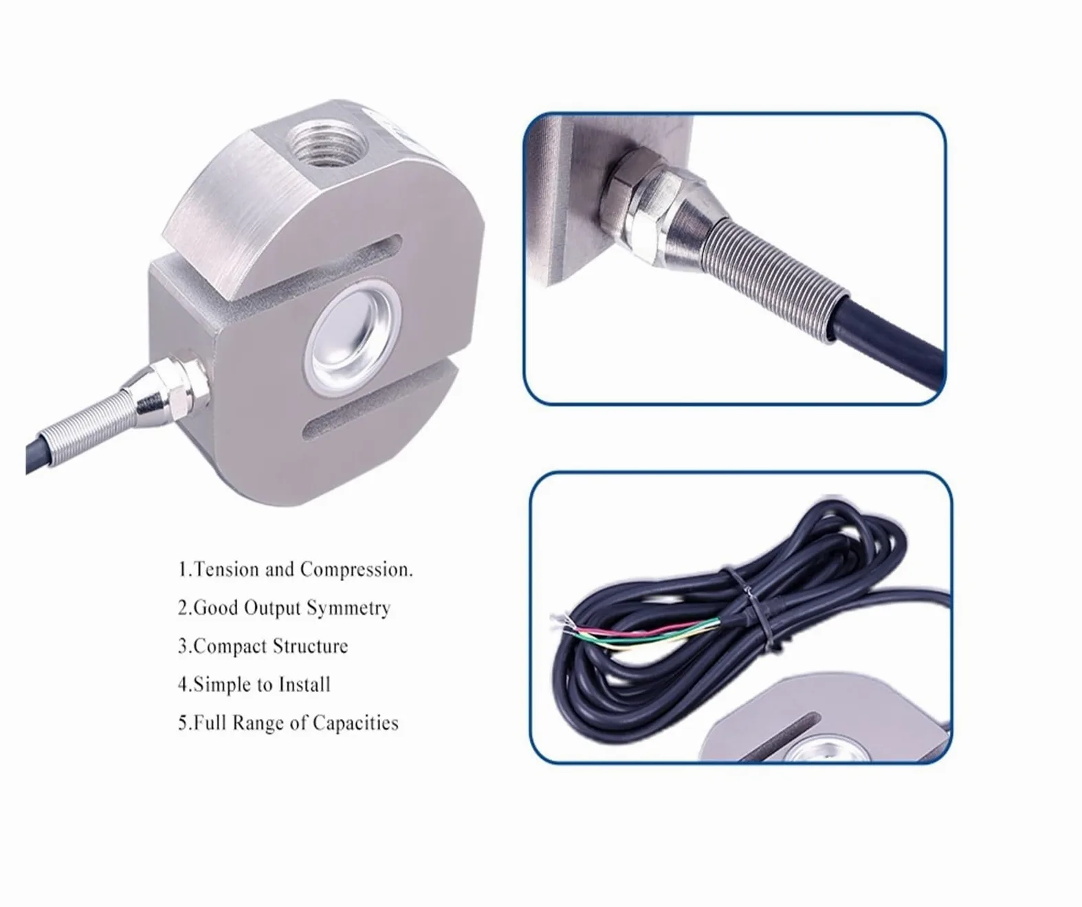 Sensor de celda de carga, Balanzas 1, 2, 3, 5 Toneladas, Balanza Grande, Viga De Corte, Camión, Vehículo, Célula De Carga, Sensor De Fuerza De Tensión Y Compresión(3T)