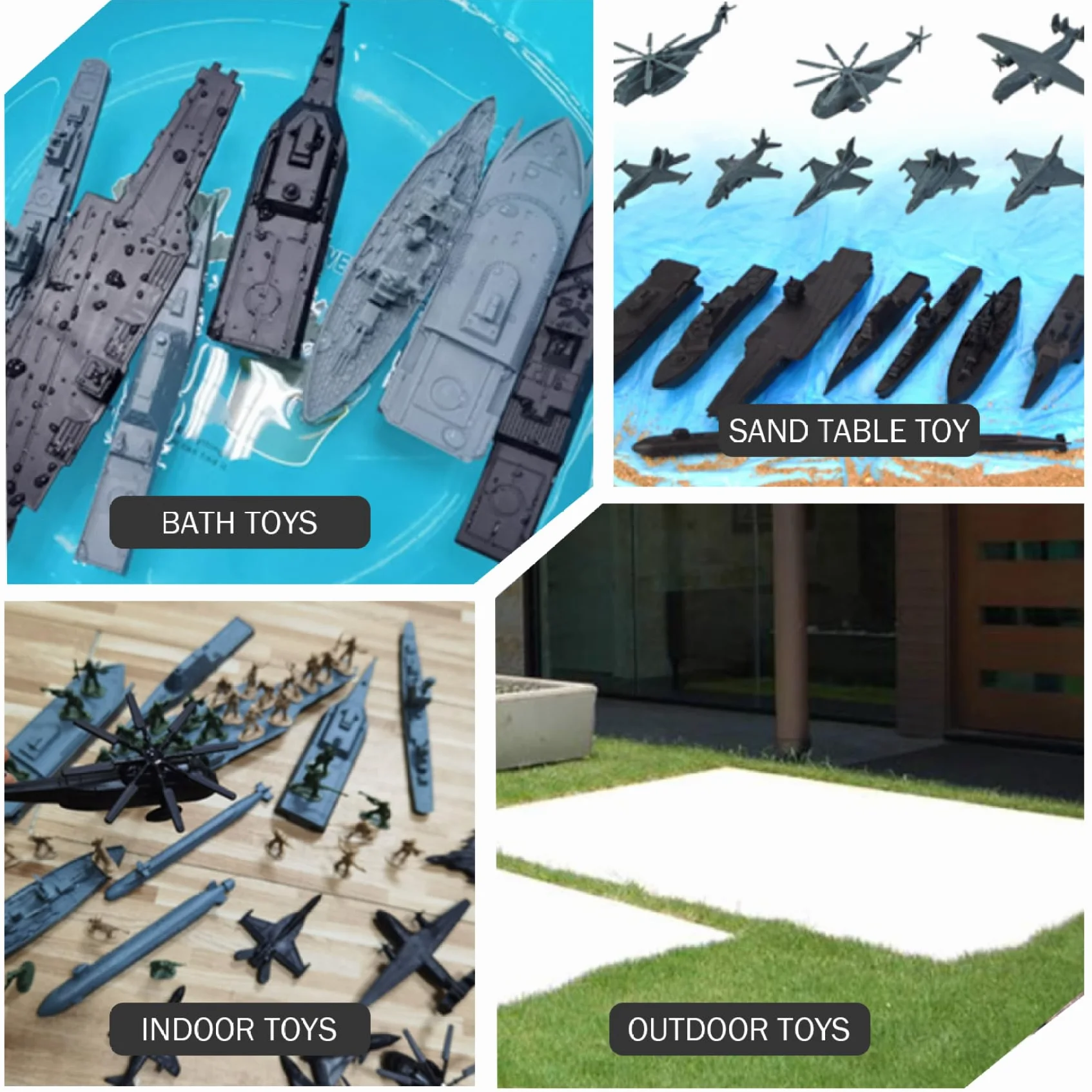 Portaaviones Juguete 17 Piezas Aviones Combate Acorazados Submarinos Plástico