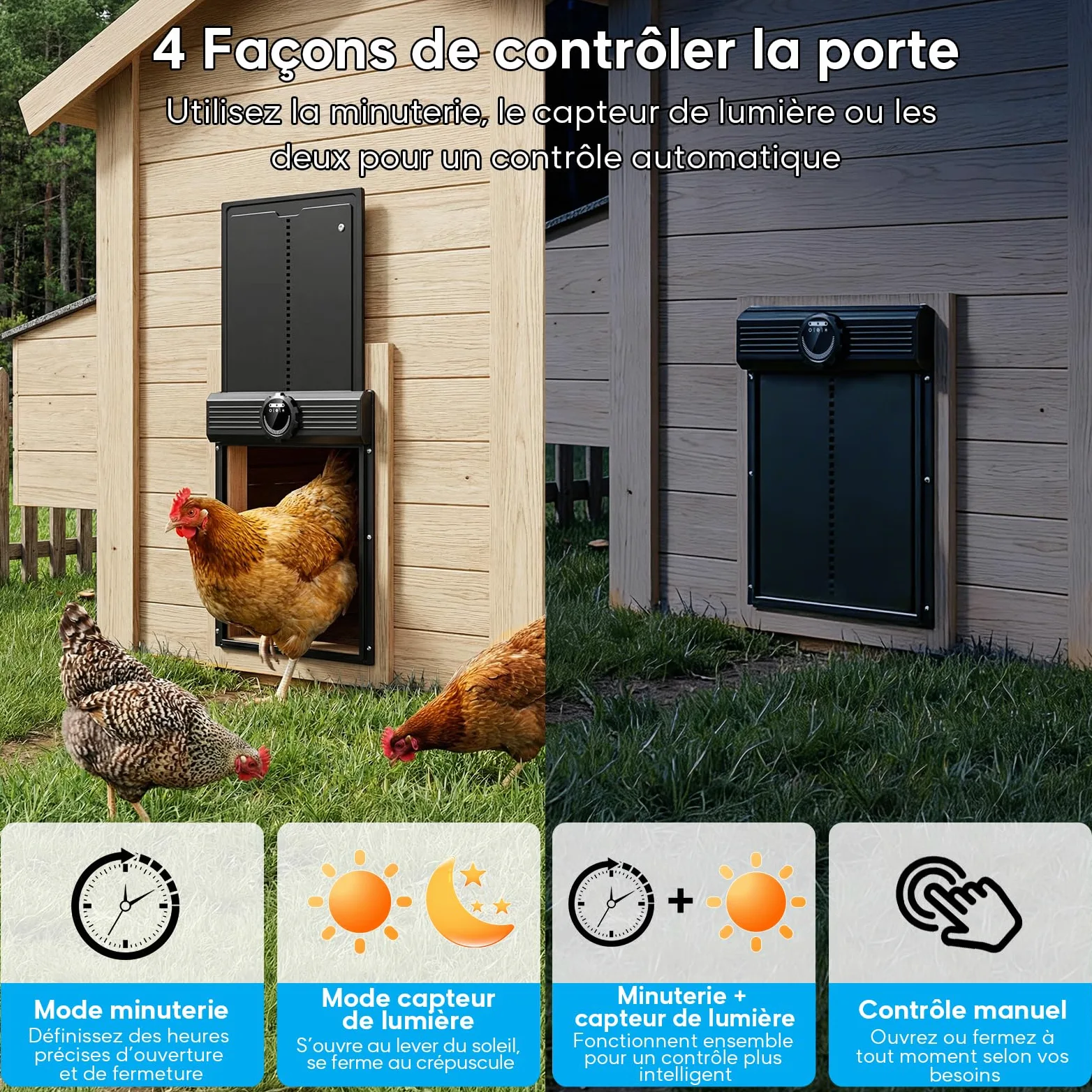 Puerta Gallinero Automático Solar