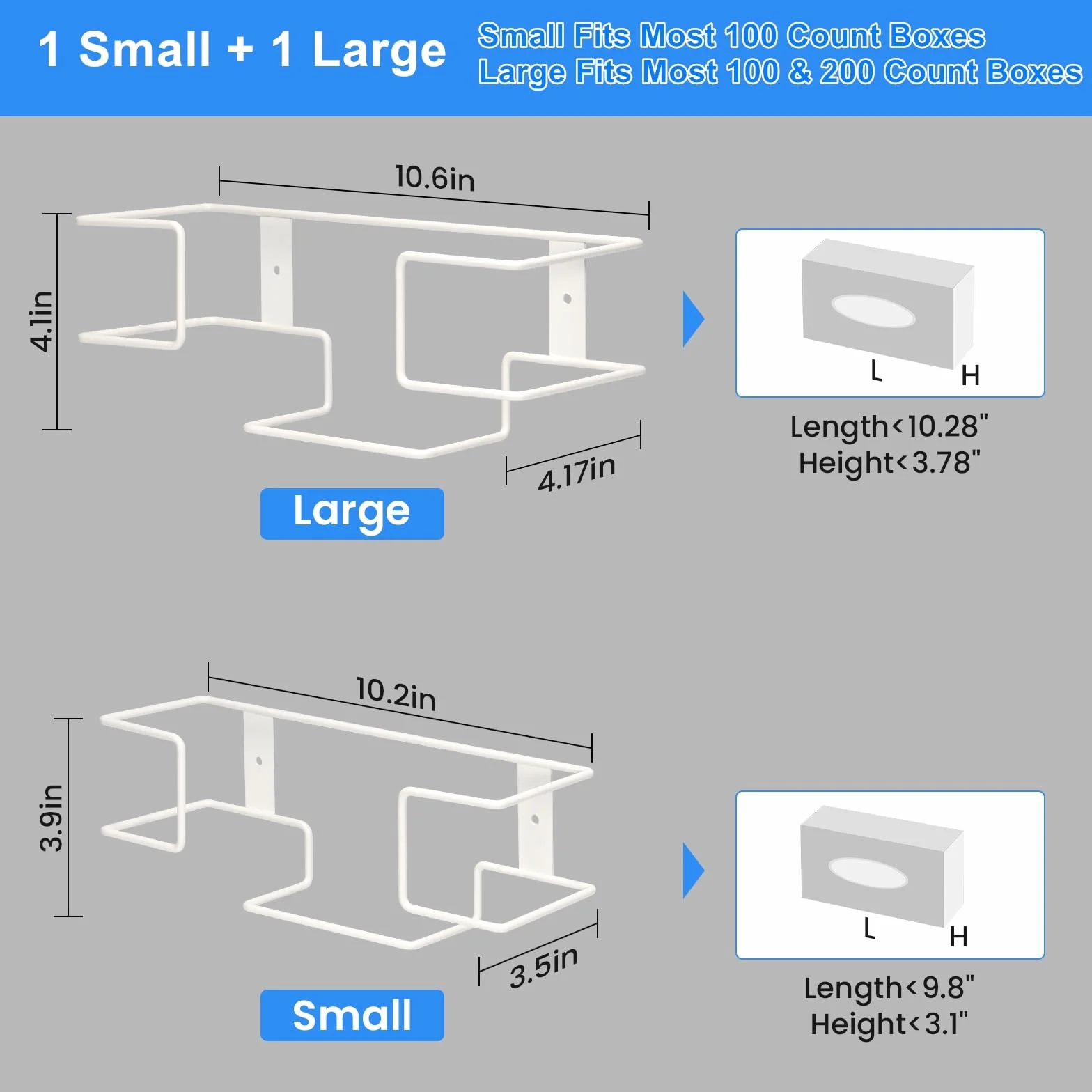 Soporte de pared para guantera, 2 unidades, marco de metal