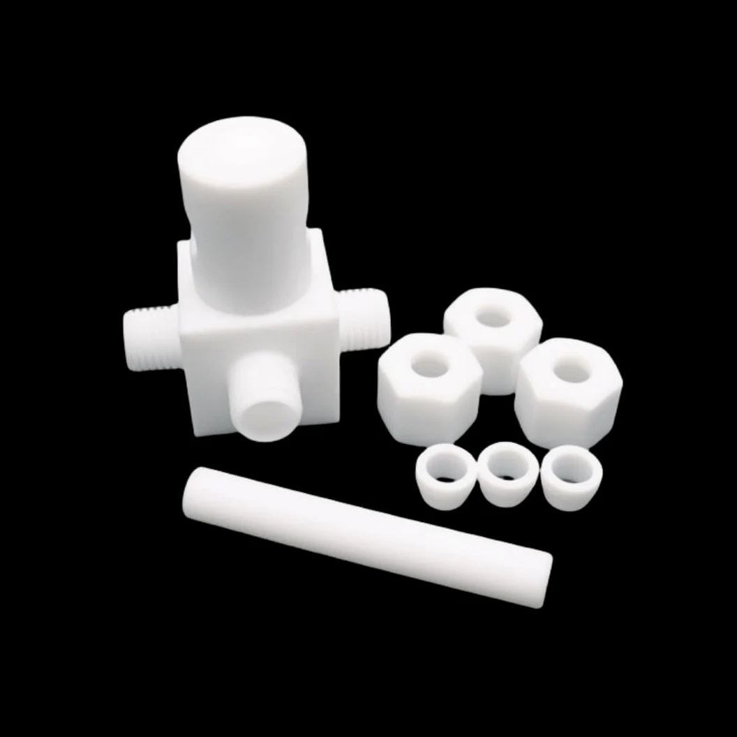 Válvula de bola de 3 vías de PTFE: T duradera de conversión horizontal de PEFT for control de fluidos(3-3-3mm)
