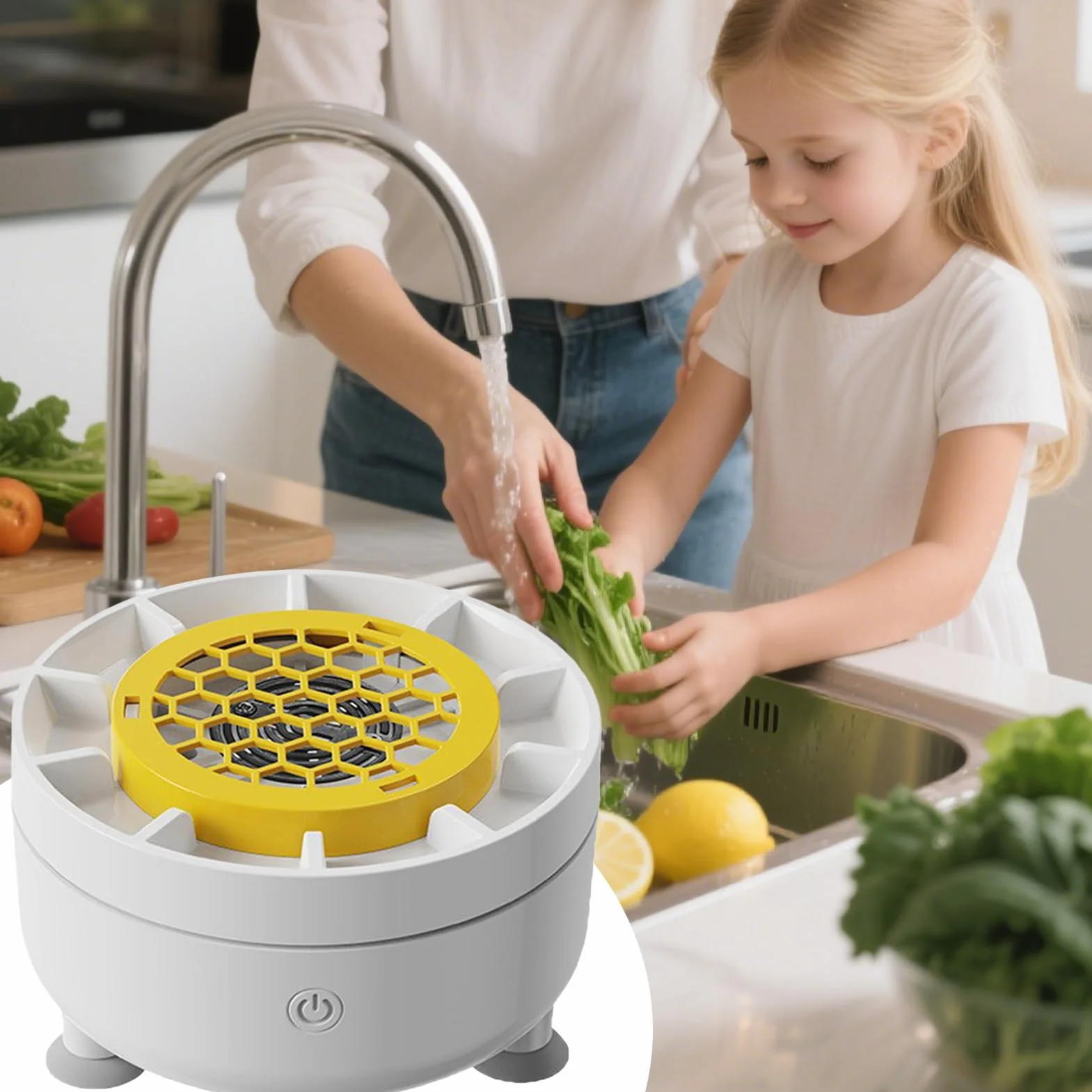 Lavavajillas automáticas de rotación para frutas verduras mariscos casa camping picnic