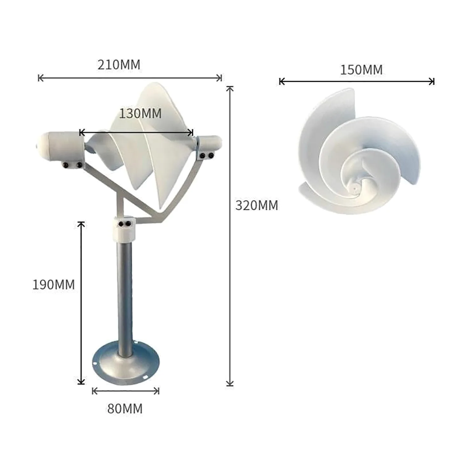 Turbina Eólica Vertical En Espiral, Generador Eólico, Generación De Energía Eficiente Y Diámetro De Rotación De 150 Mm, Funcionamiento Silencioso Y Fácil De Instalar, para Clases Magistrales.