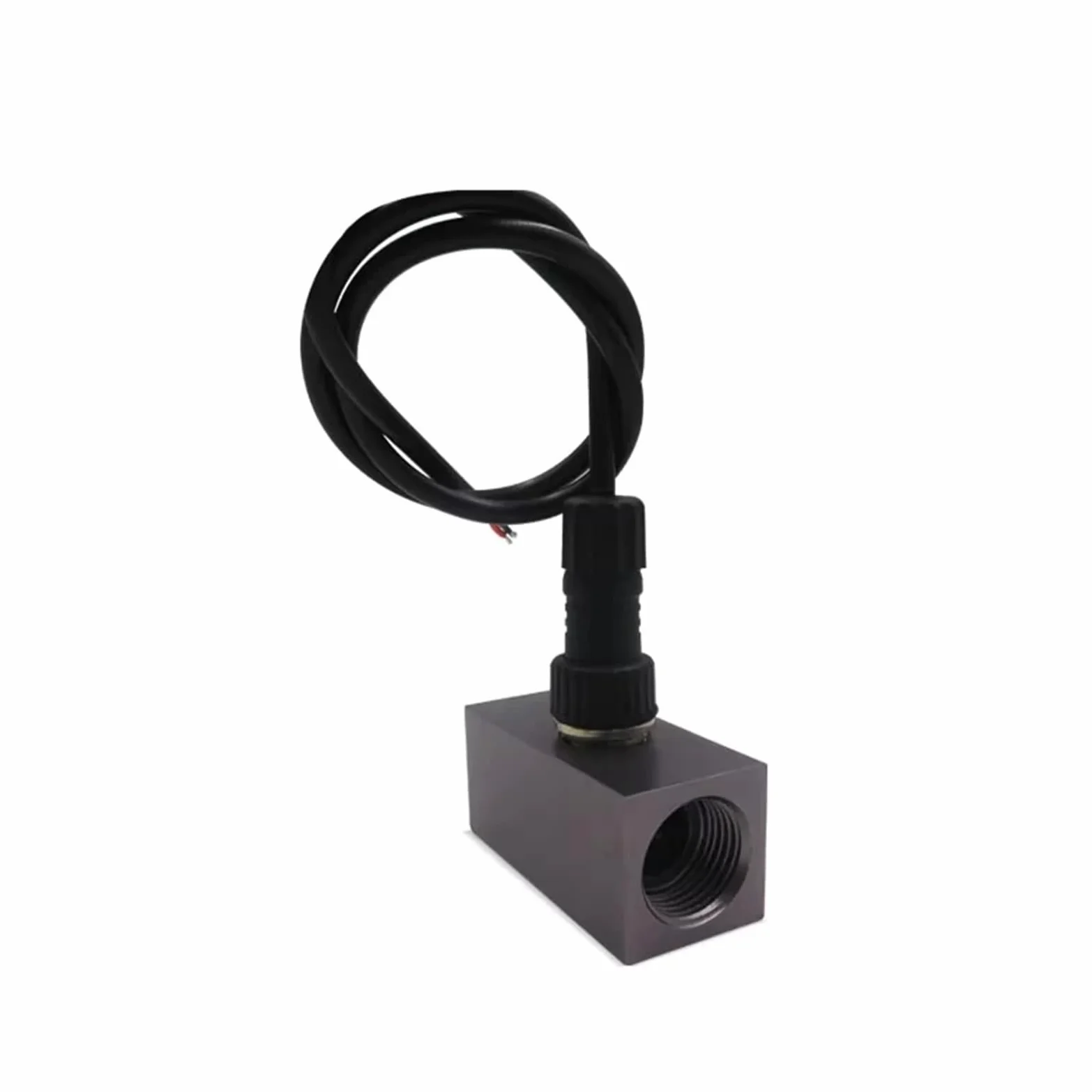 Medidor de flujo compacto de microturbina de 1 a 30 l/min, sensor de flujo de agua de efecto de aluminio, salida de pulso de rosca de 1/2 pulgadas, industrial