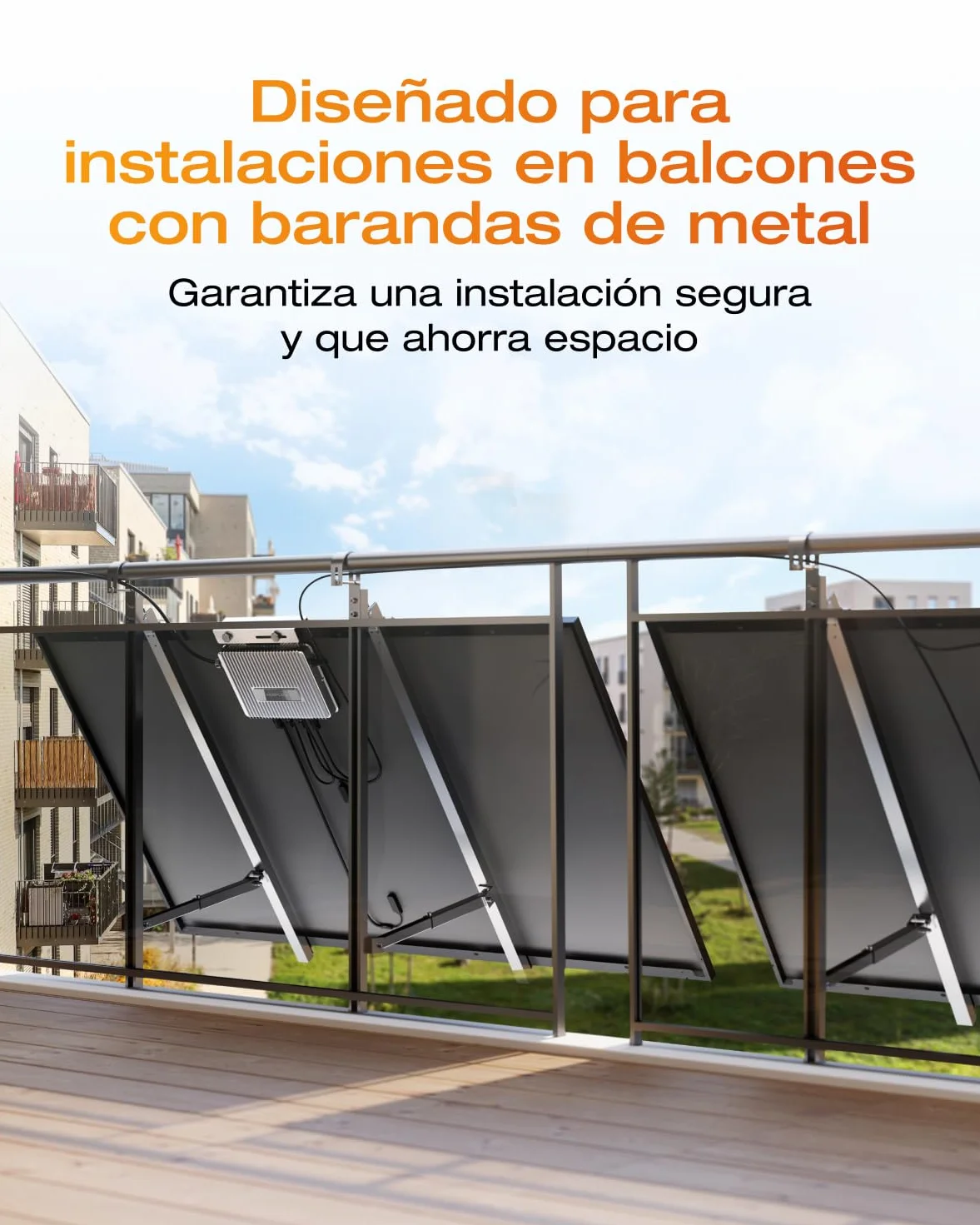 Kit Solar EcoFlow STREAM, Microinversor de 800 W Solar Inteligente conectado a la red, paneles solares fotovoltaicos de 250 W*4 con soporte ligero, control a través de Wi-Fi y APP, ideal para balcones