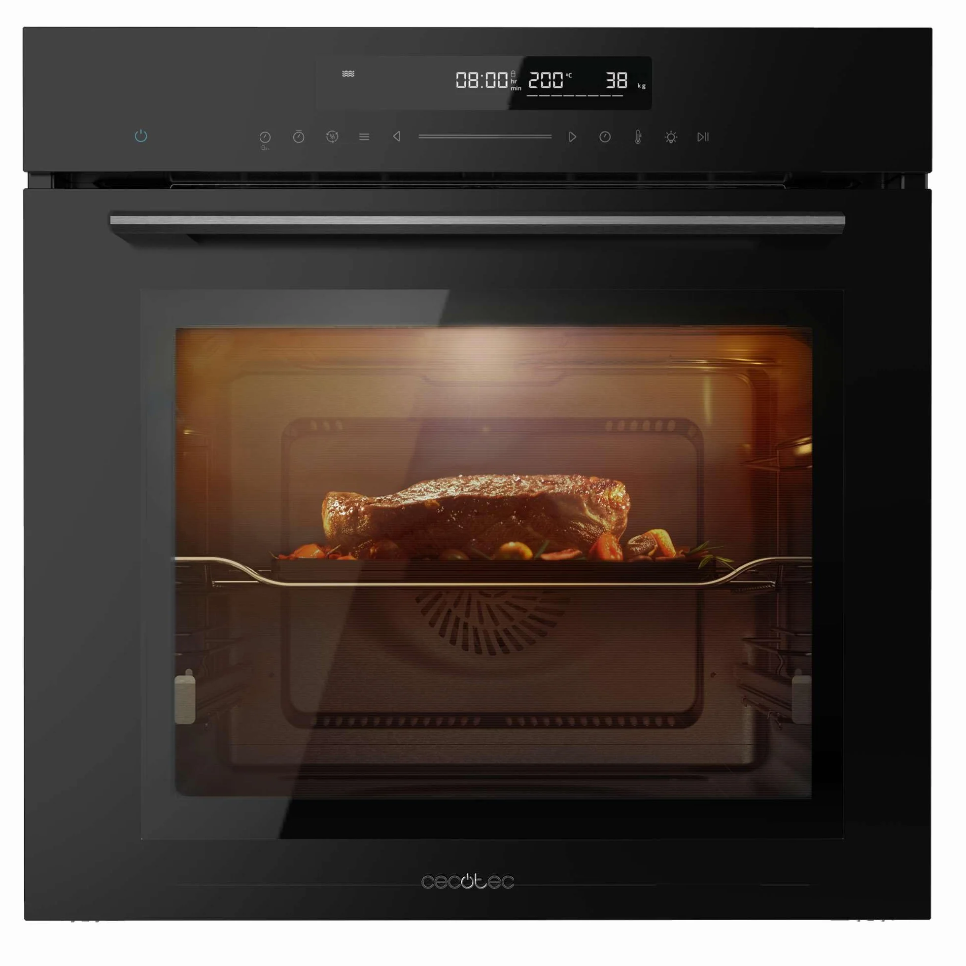 Cecotec Horno Integrable 60cm Bolero Hexa SM406000 2900W 72L 12 Funciones Piedra para Pizzas Steam Assist EasyClean Eco Defrost