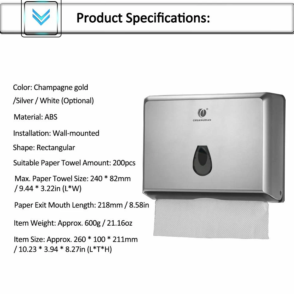 BBX Lephsnt CHUANGDIAN - Dispensador de Toallas de Pared para baño