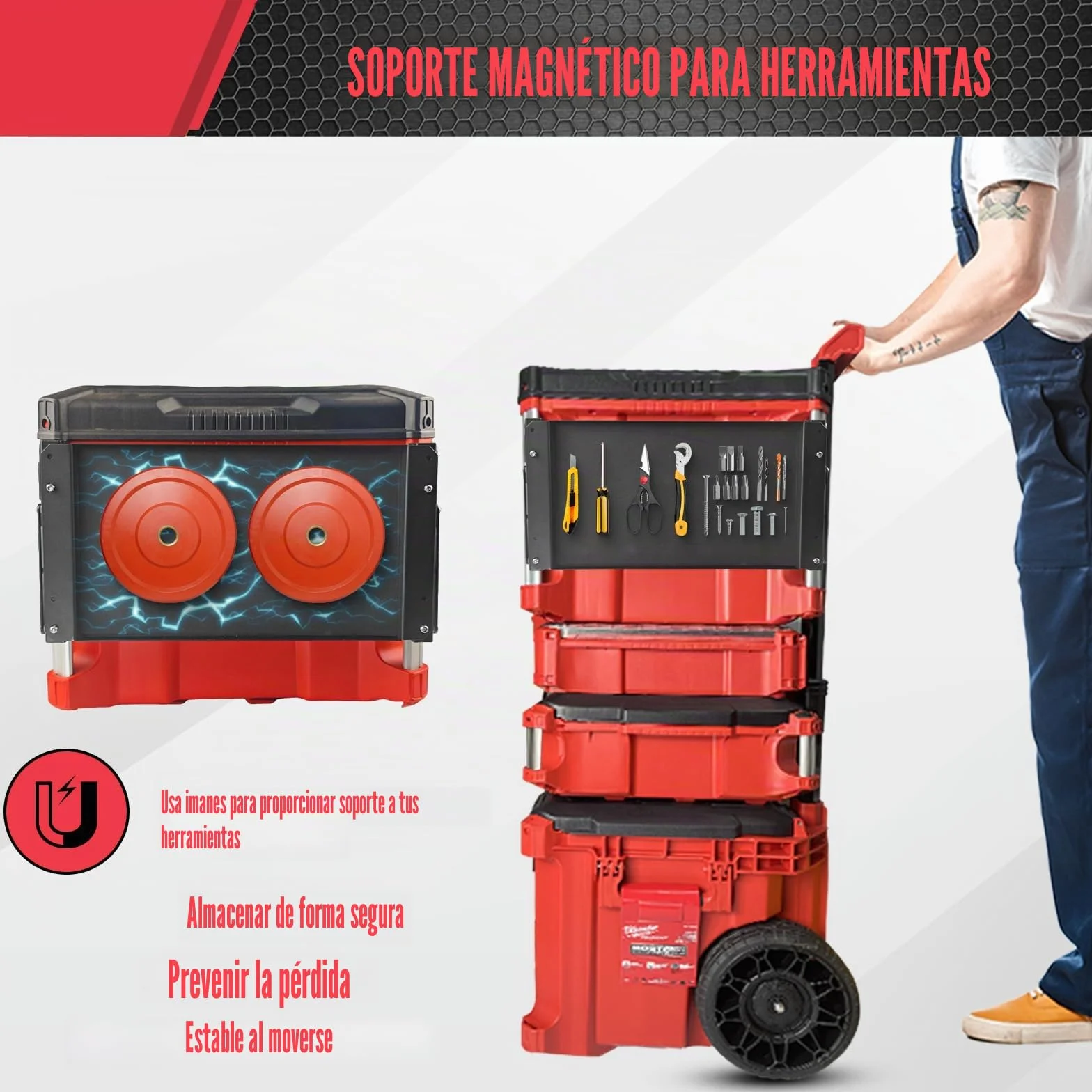 Mesa plegable magnética para caja de herramientas Milwaukee Packout