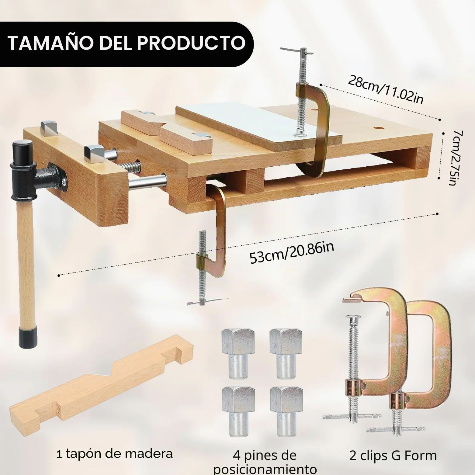 Banco de Carpintero, Mini Banco De Trabajo Portátil con Tornillo Carpinteria Mesa de Trabajo Taller Móvil Torno para Madera Adecuado para Tallado, Corte, SujecióN, Cepillado