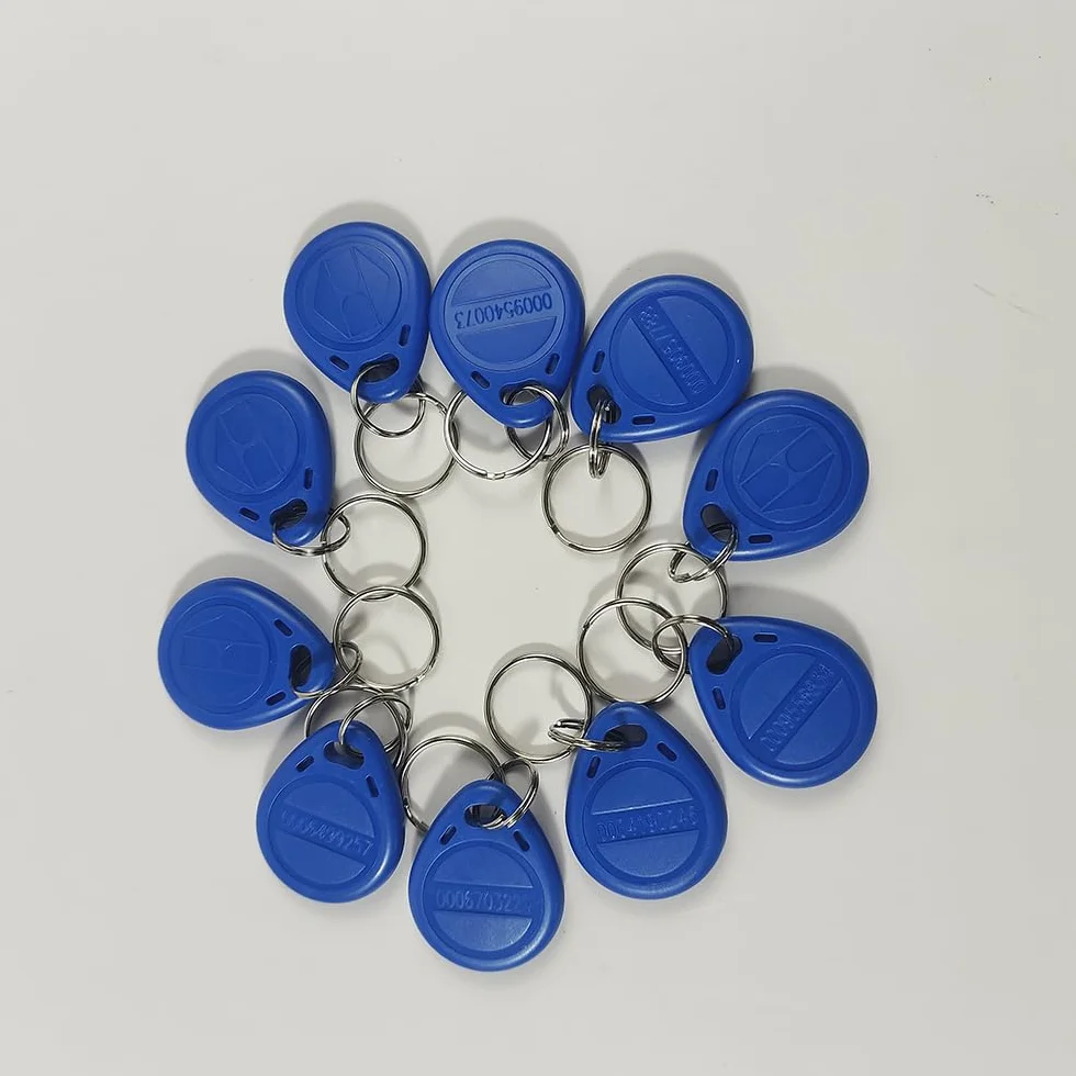 Llavero RFID 125KHz TK4100 EM4100 Azul 10 Piezas para Control de Acceso